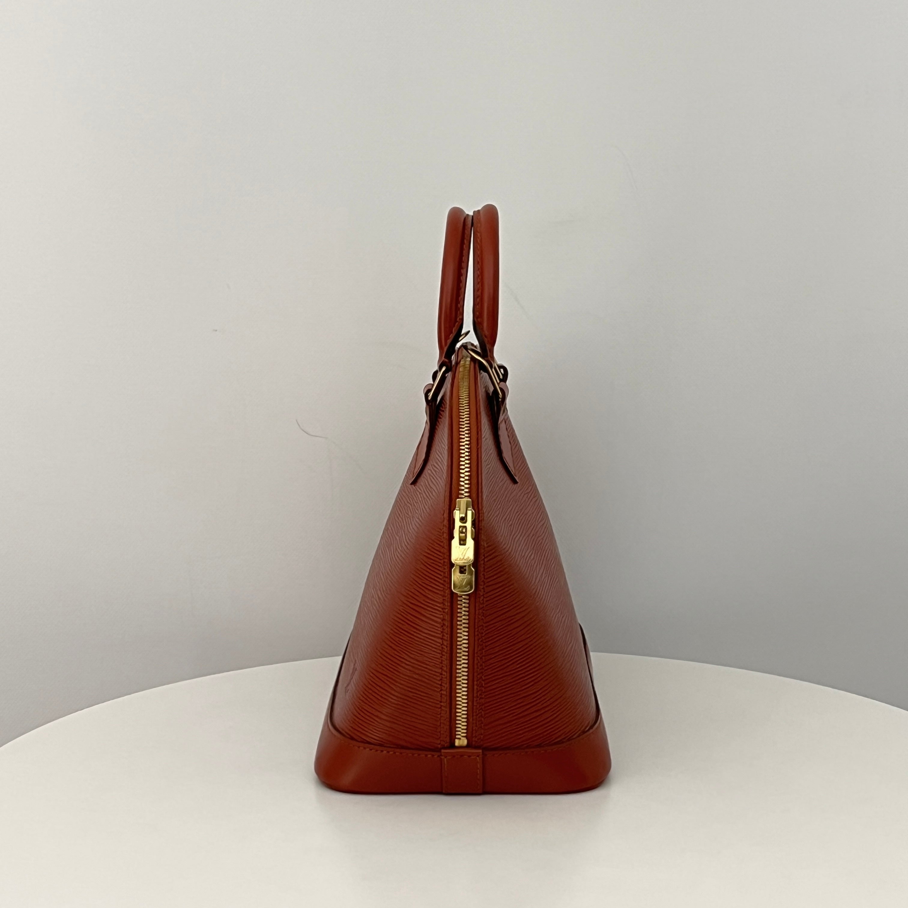Sac LOUIS VUITTON Alma cuir épi marron