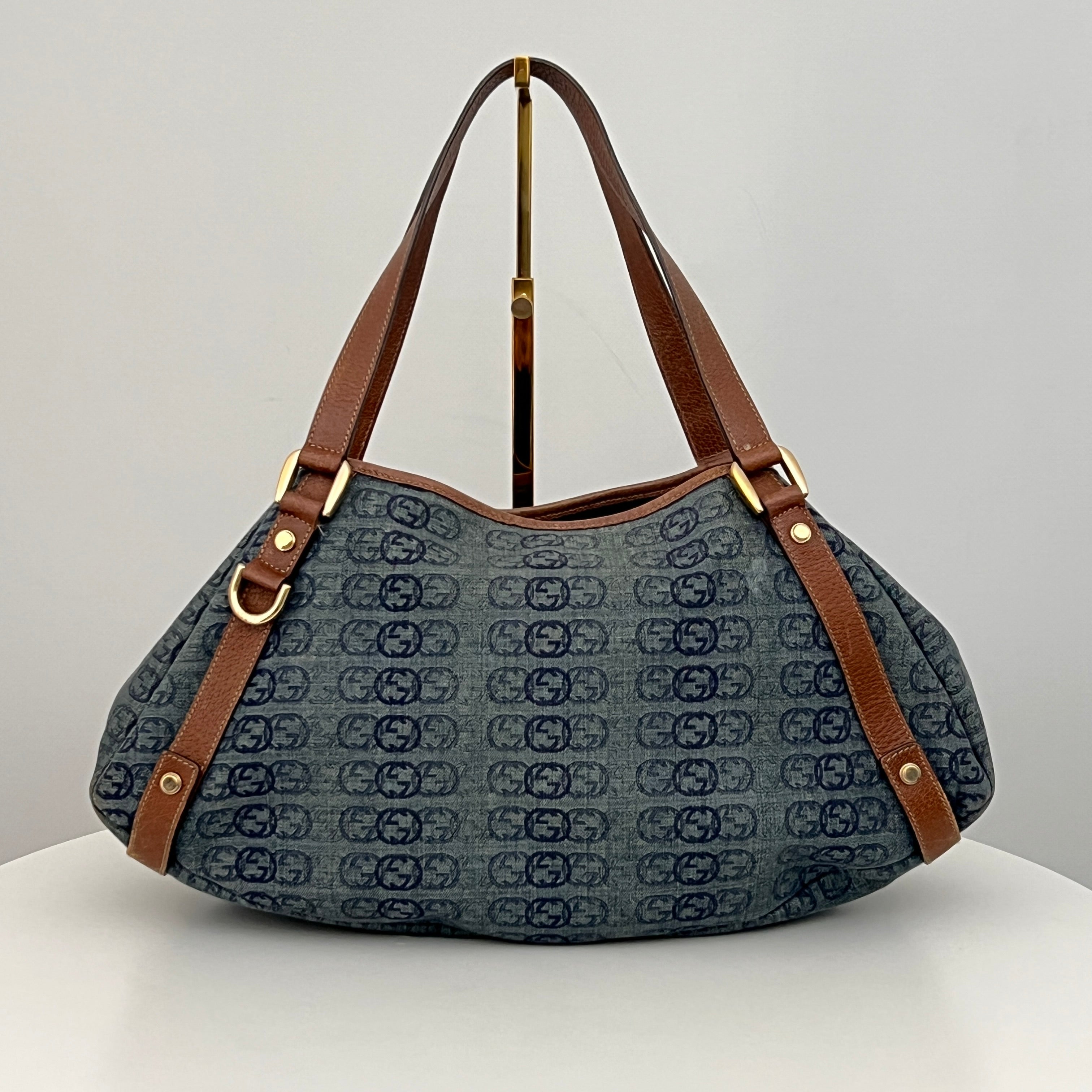 Sac GUCCI Abbey Hobo denim bleu