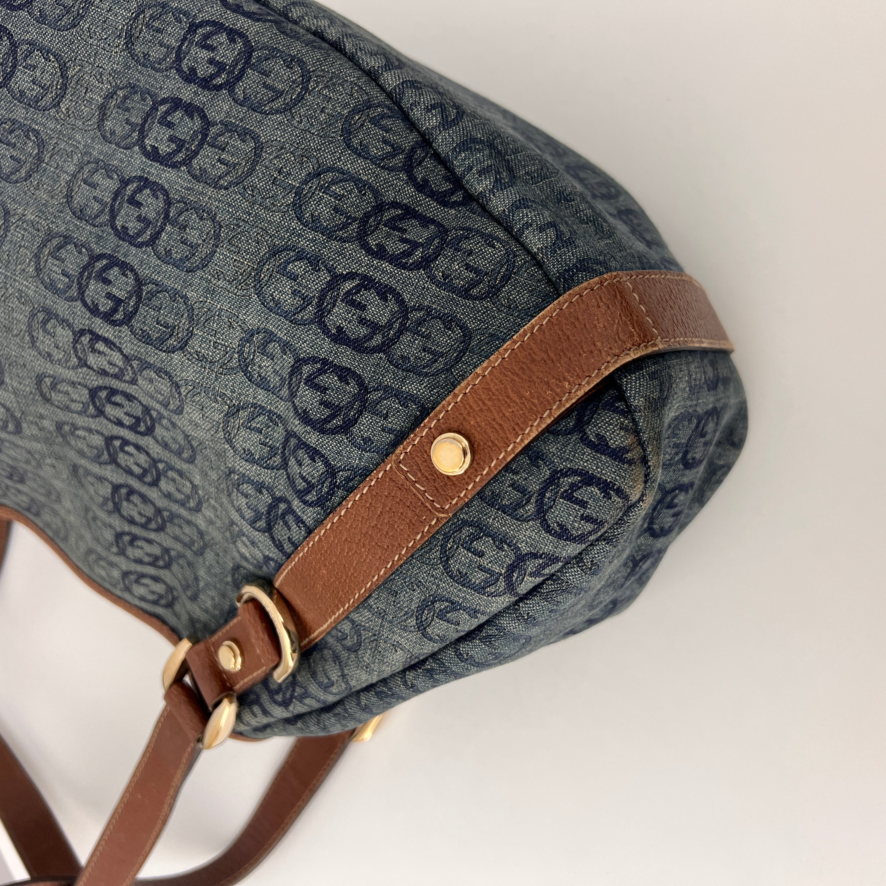 Sac GUCCI Abbey Hobo denim bleu