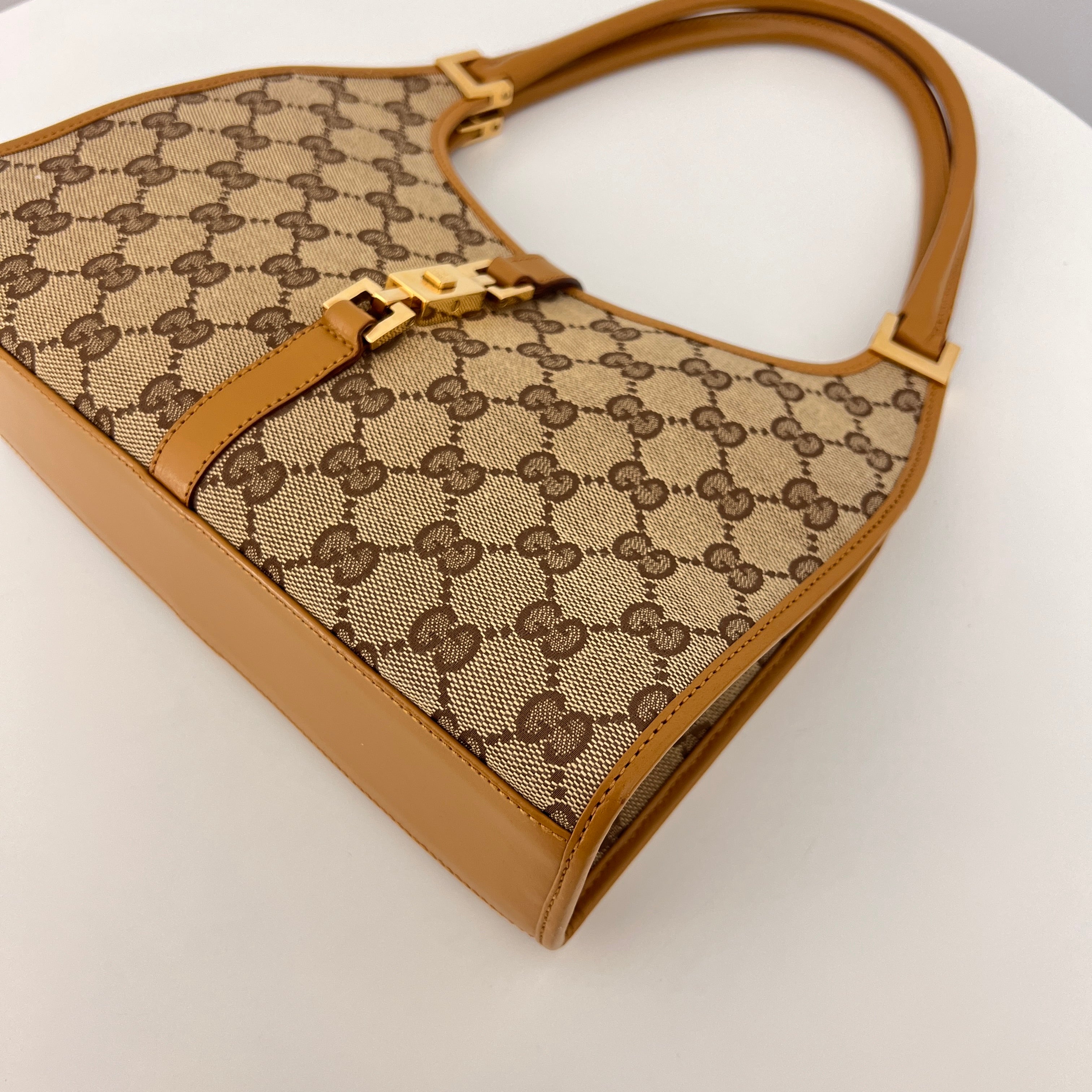 Sac GUCCI Jackie Small toile et cuir marron