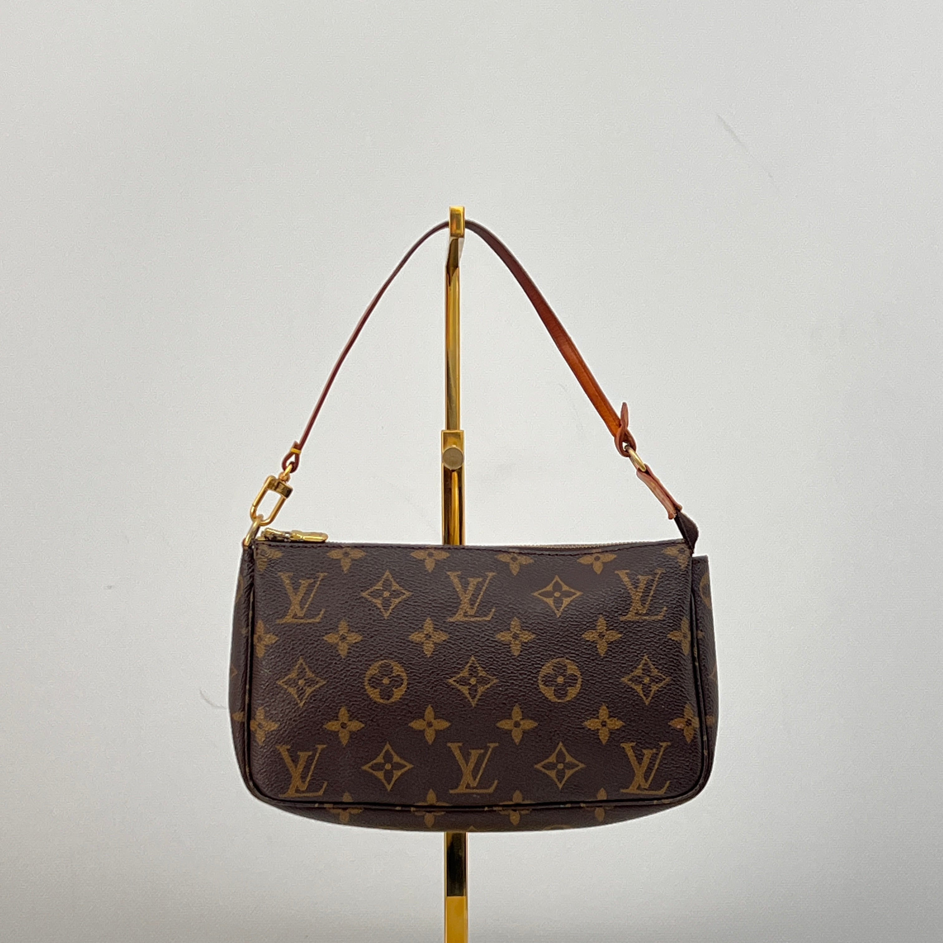 Sac à bandoulière LOUIS VUITTON Pochette Accessoires toile et cuir marron