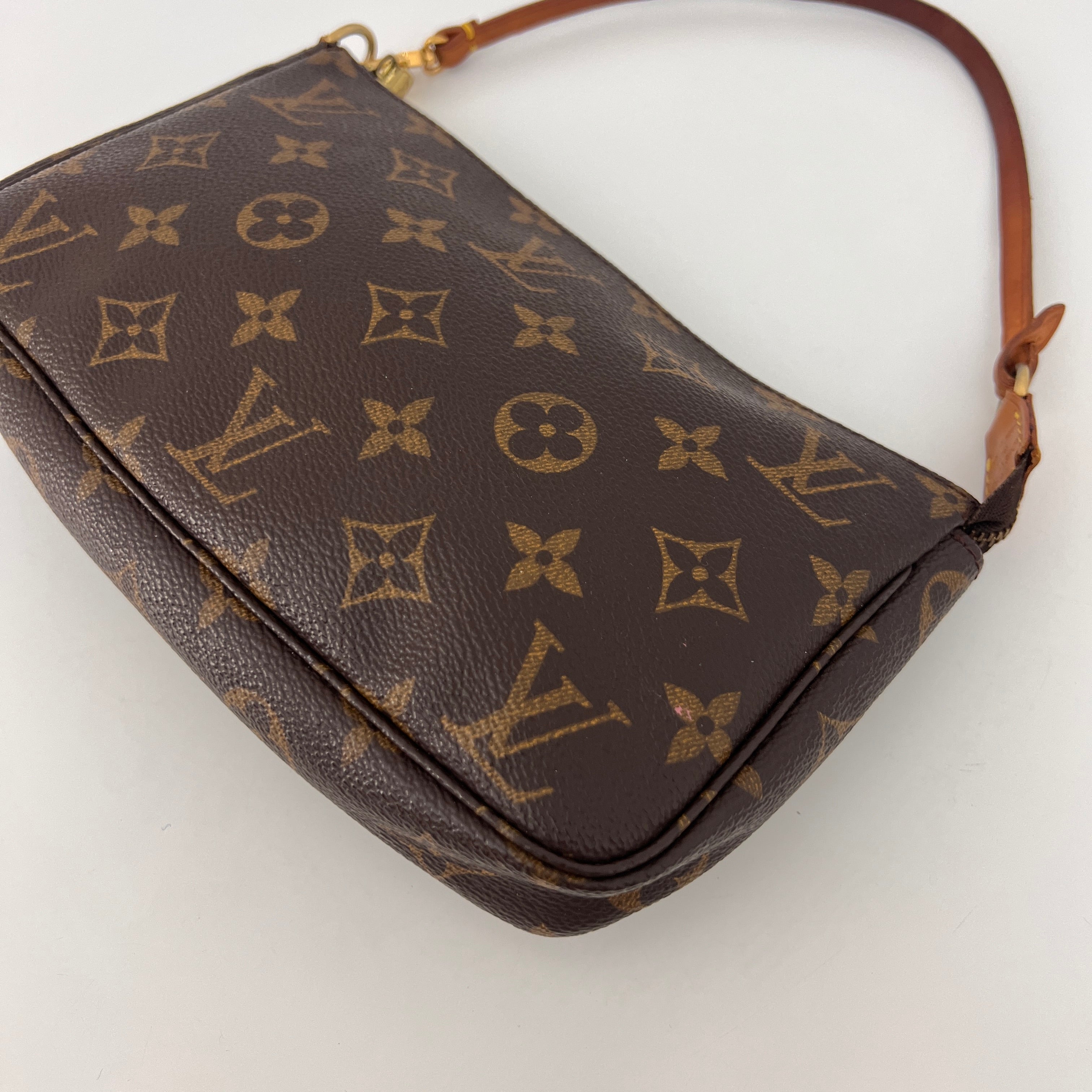 Sac à bandoulière LOUIS VUITTON Pochette Accessoires toile et cuir marron