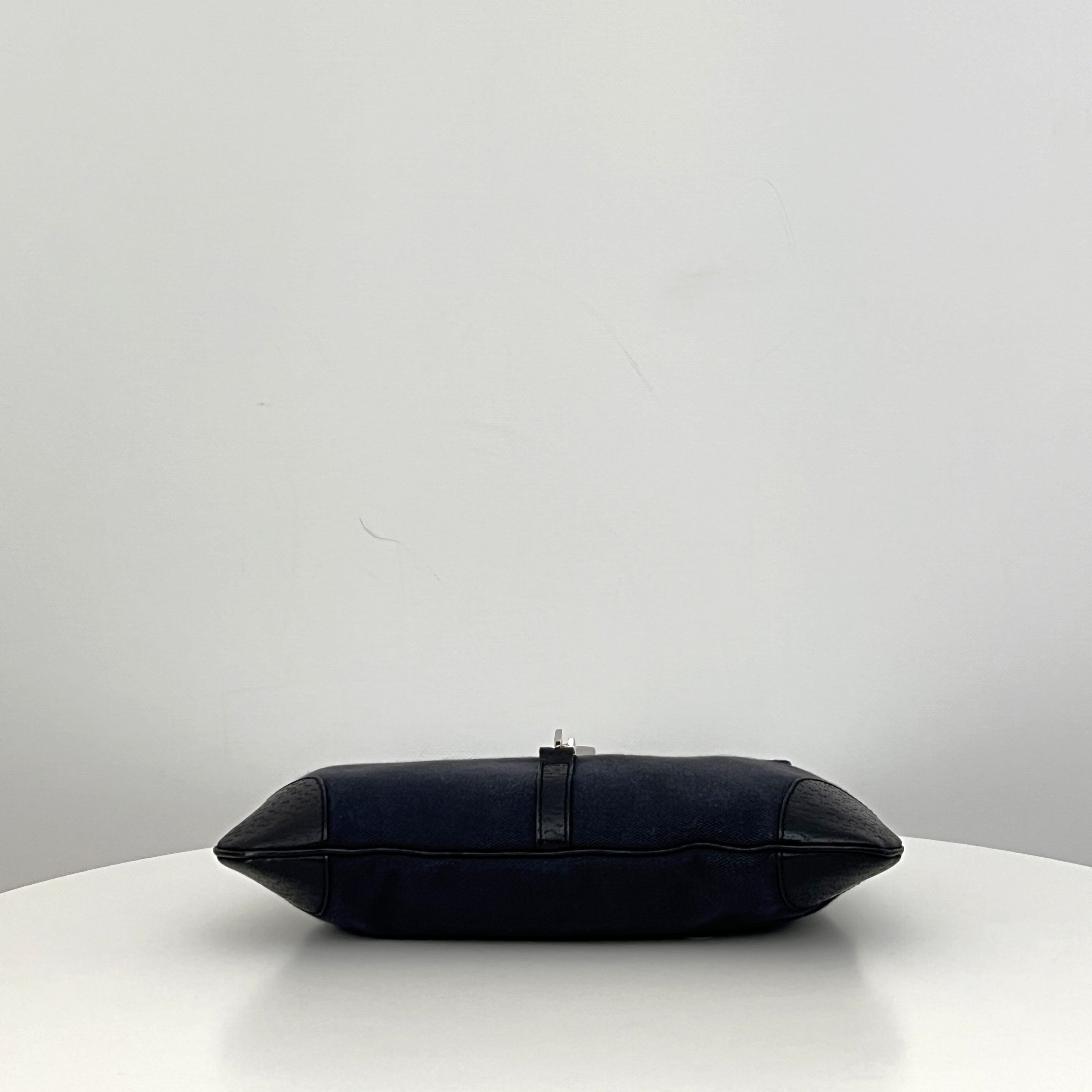 Sac GUCCI Jackie Bamboo toile et cuir noir
