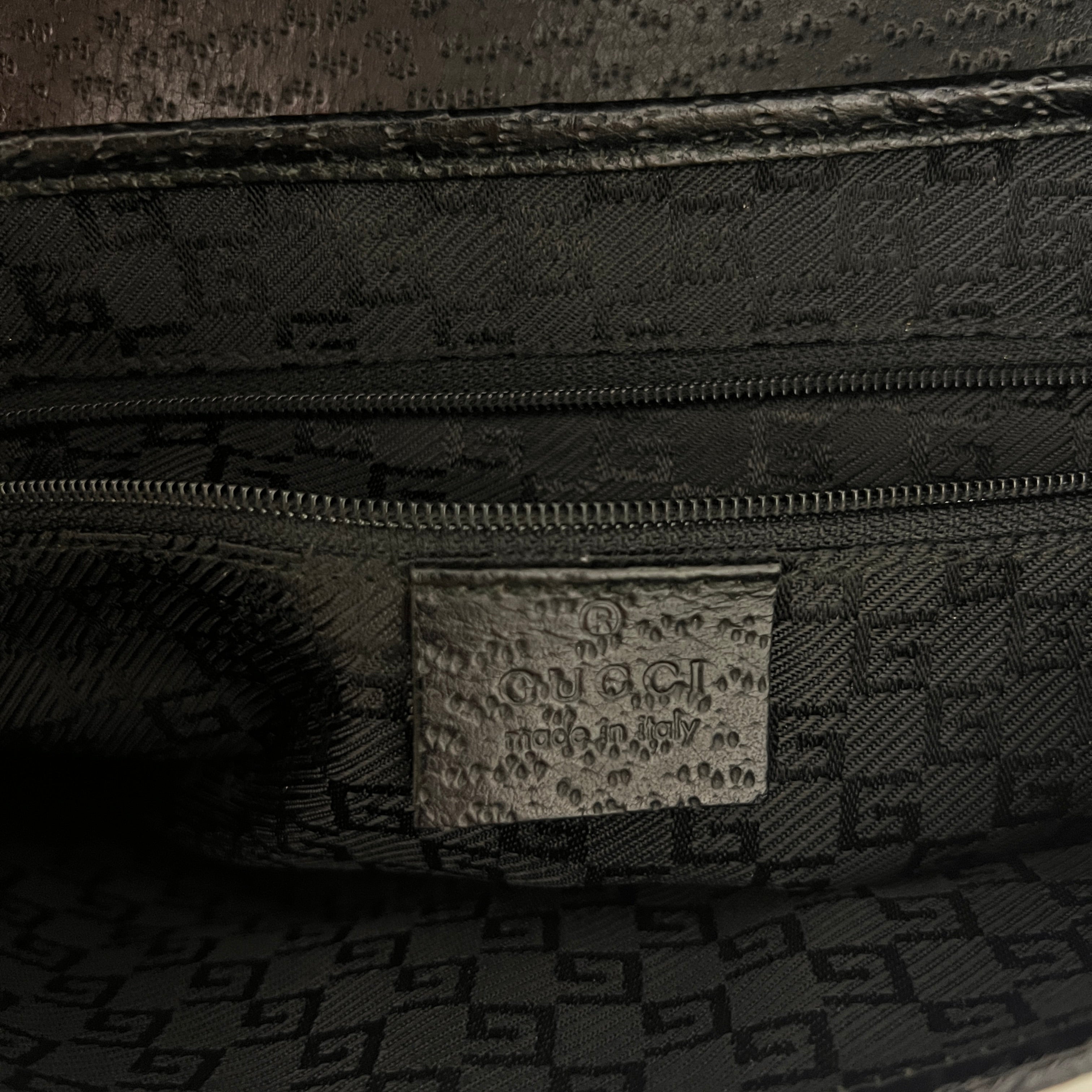 Sac GUCCI Jackie Bamboo toile et cuir noir