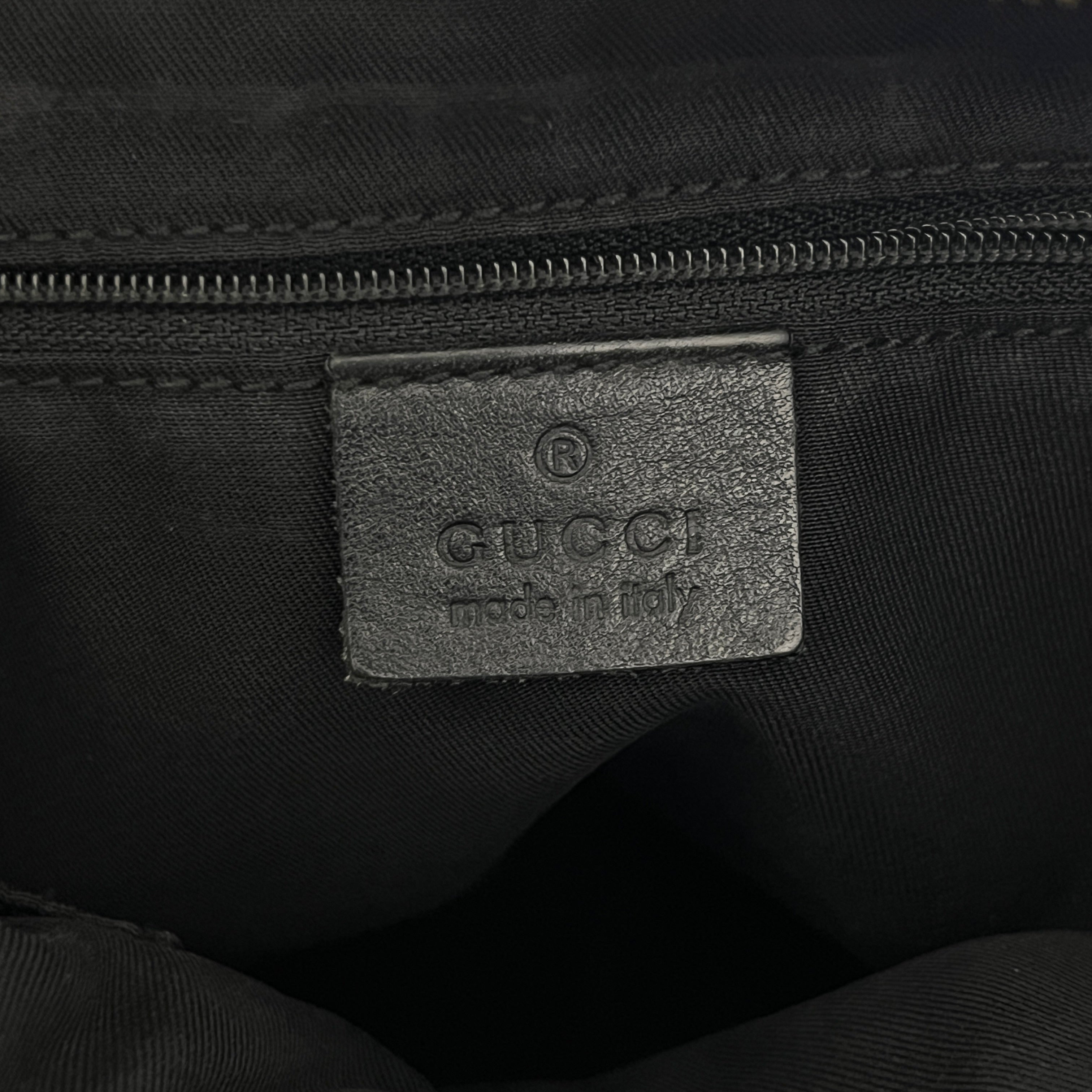 Sac GUCCI D-ring cuir lisse noir