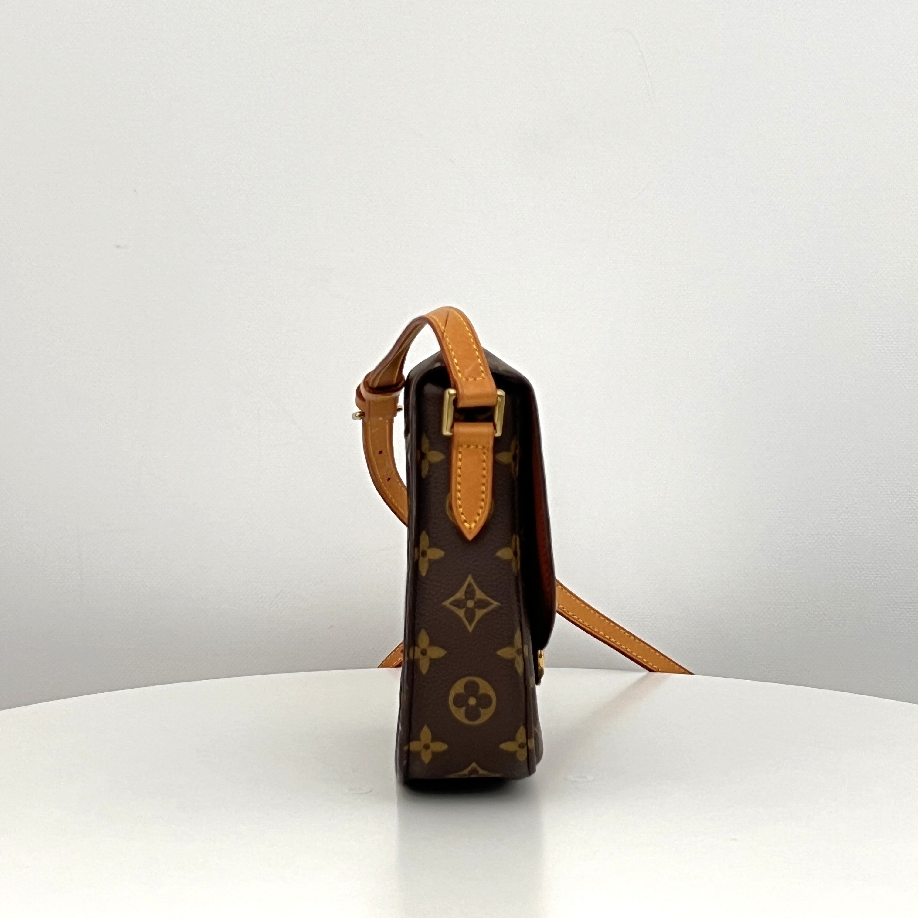 Sac à bandoulière LOUIS VUITTON Mini Saint Cloud toile et cuir marron