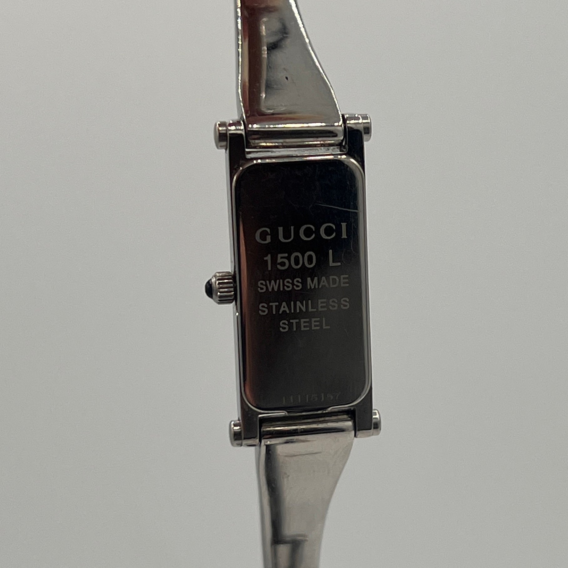 GUCCI 1500 L silver steel watch