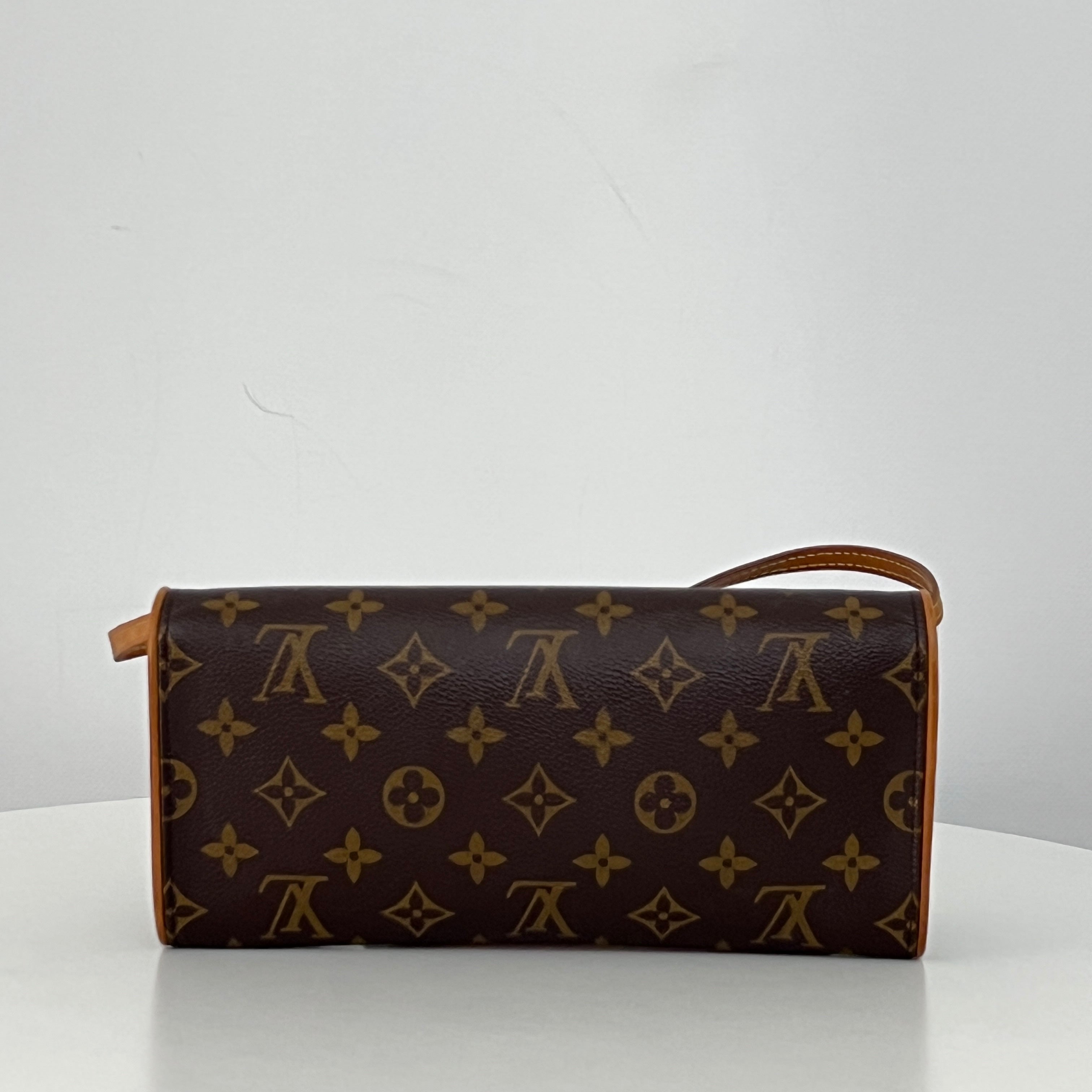 Sac à bandoulière LOUIS VUITTON Twin GM toile et cuir marron vintage 2000