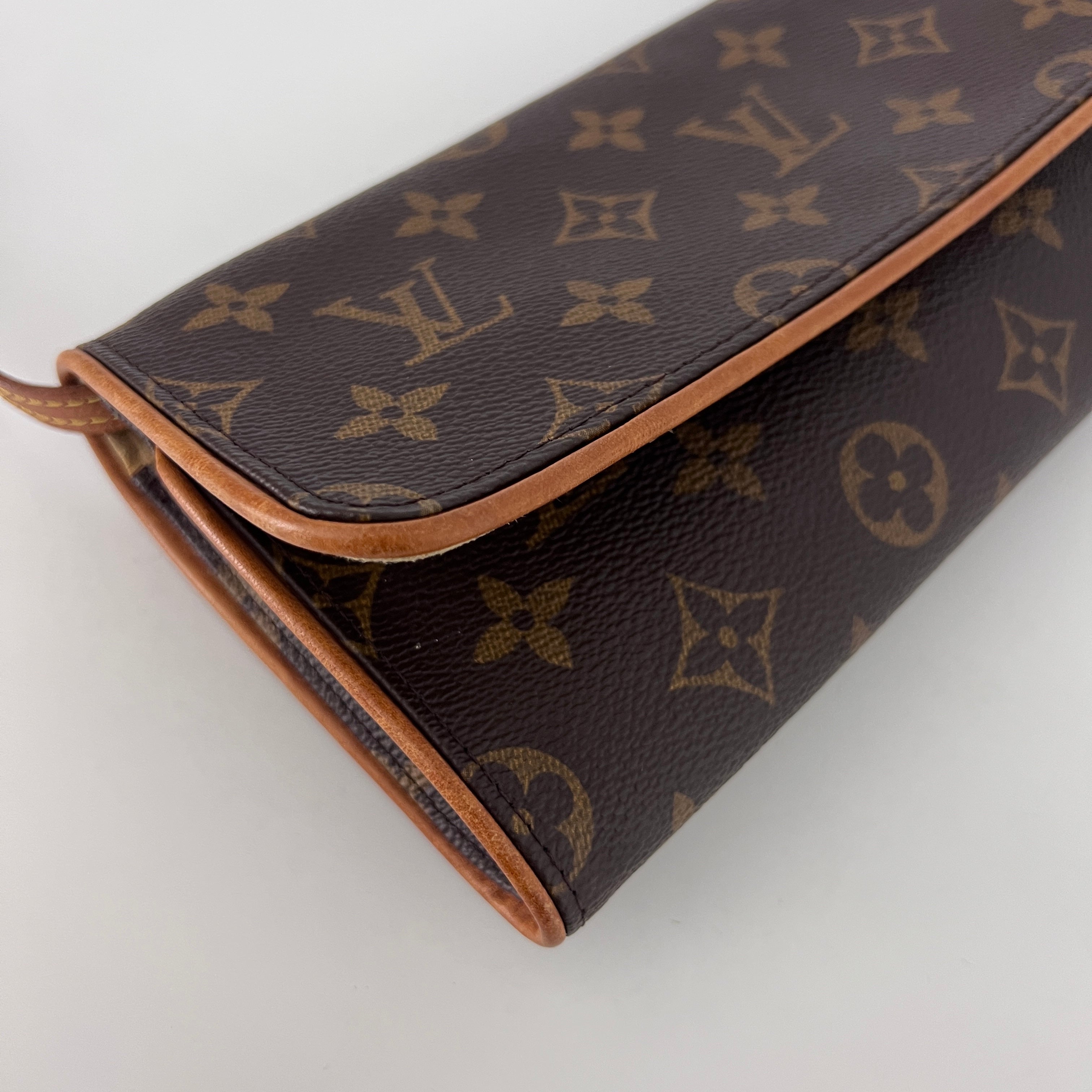 Sac à bandoulière LOUIS VUITTON Twin GM toile et cuir marron vintage 2000