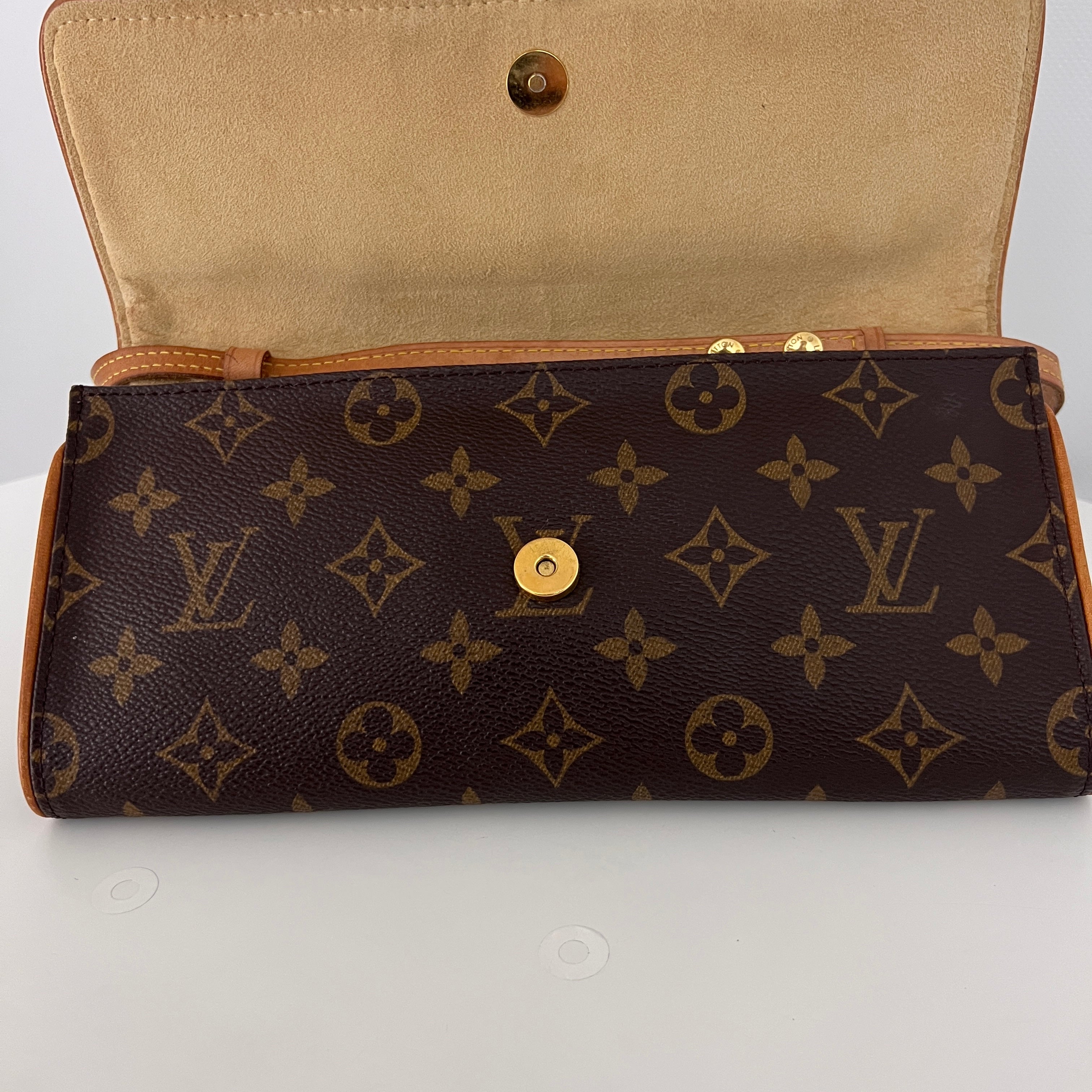 Sac à bandoulière LOUIS VUITTON Twin GM toile et cuir marron vintage 2000