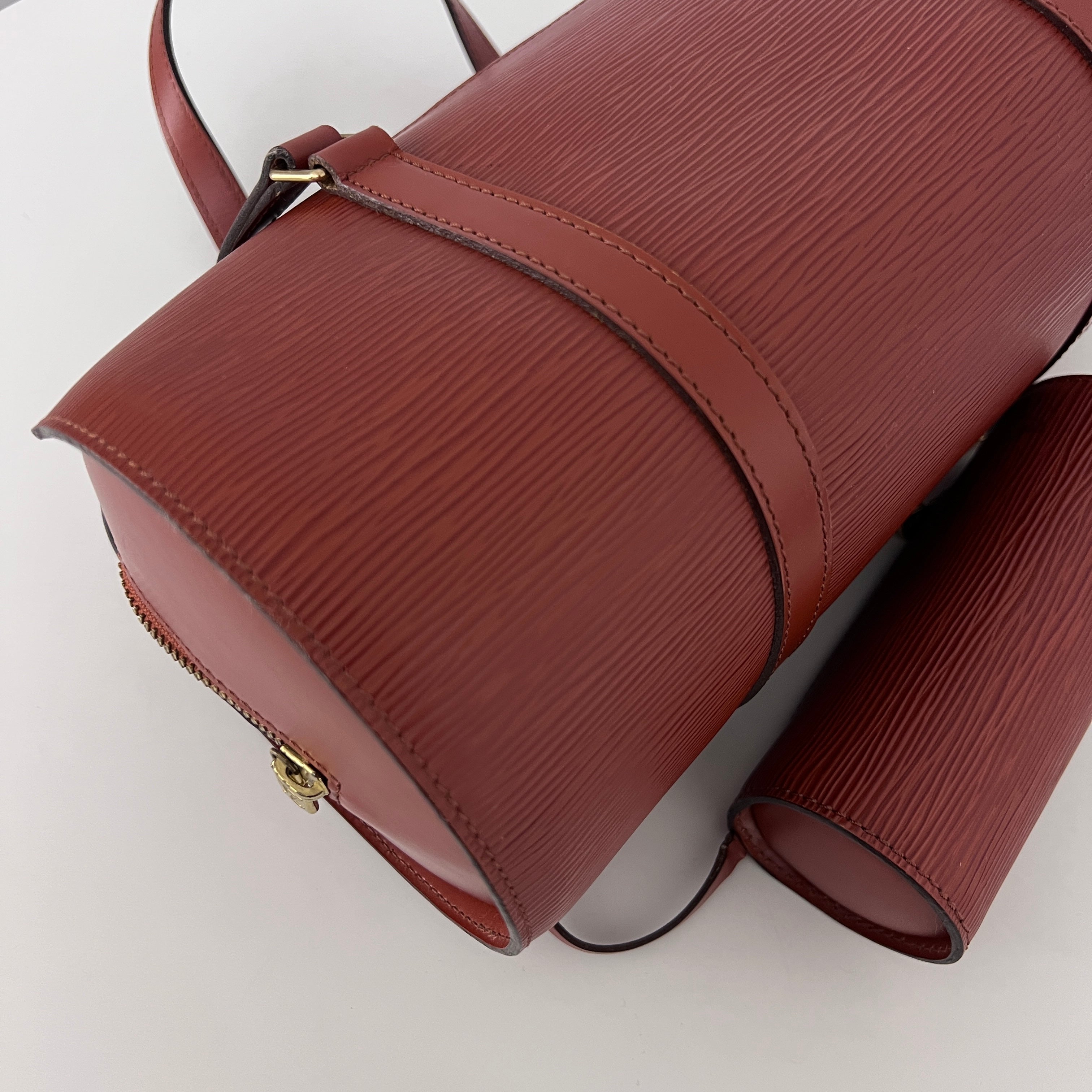 Sac LOUIS VUITTON Soufflot cuir épi marron vintage 1996
