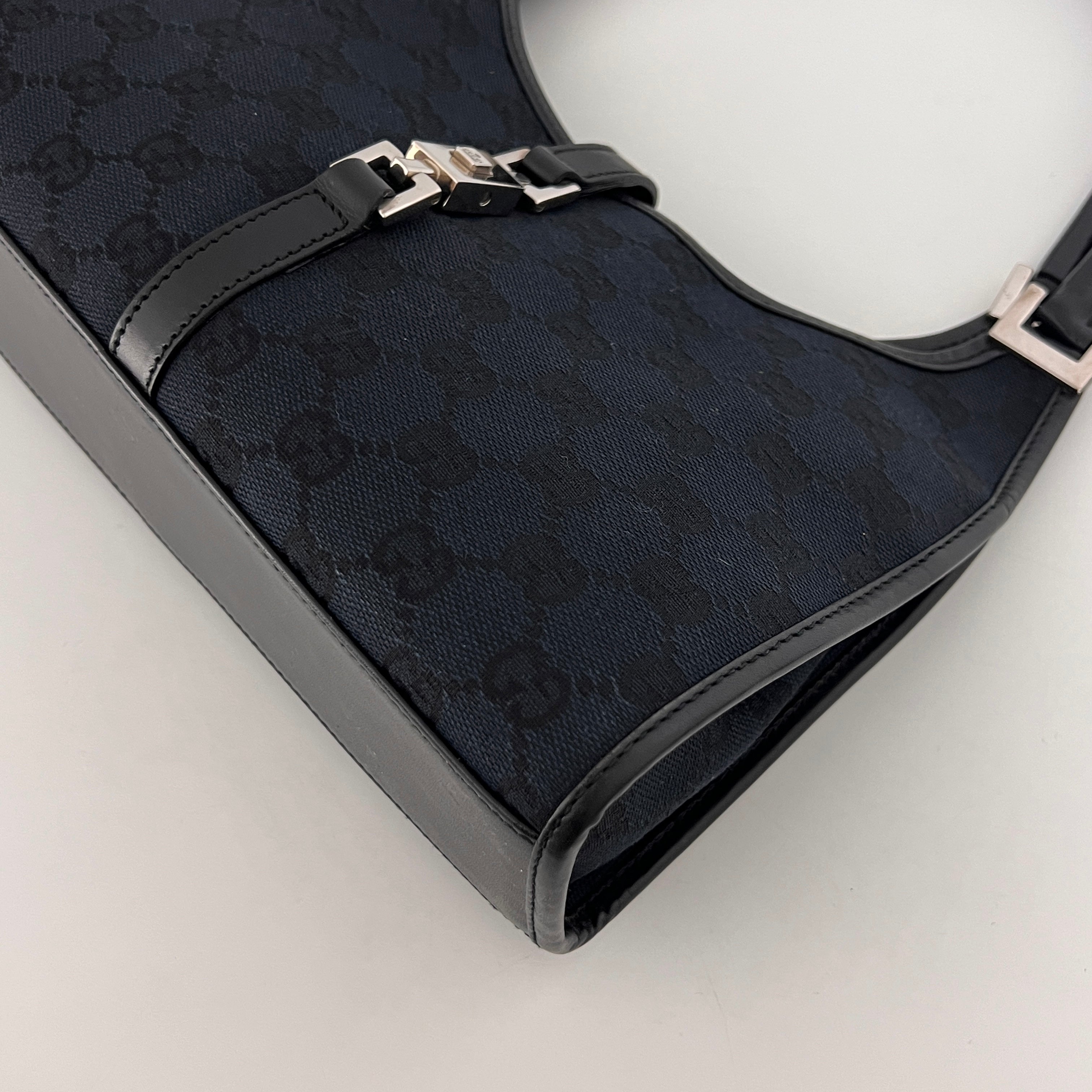 Sac GUCCI Jackie Small toile et cuir noir