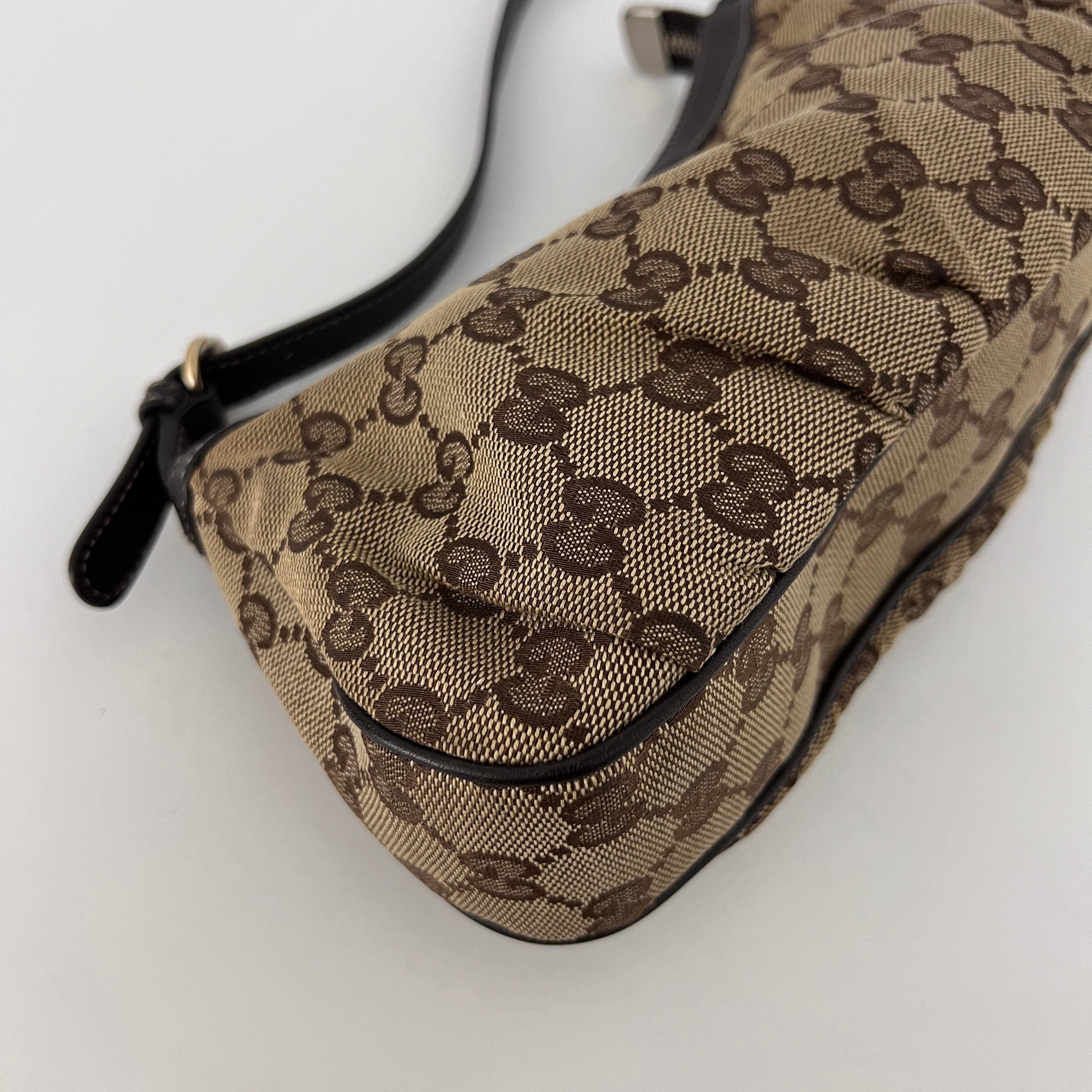 Sac GUCCI Hobo toile et cuir marron