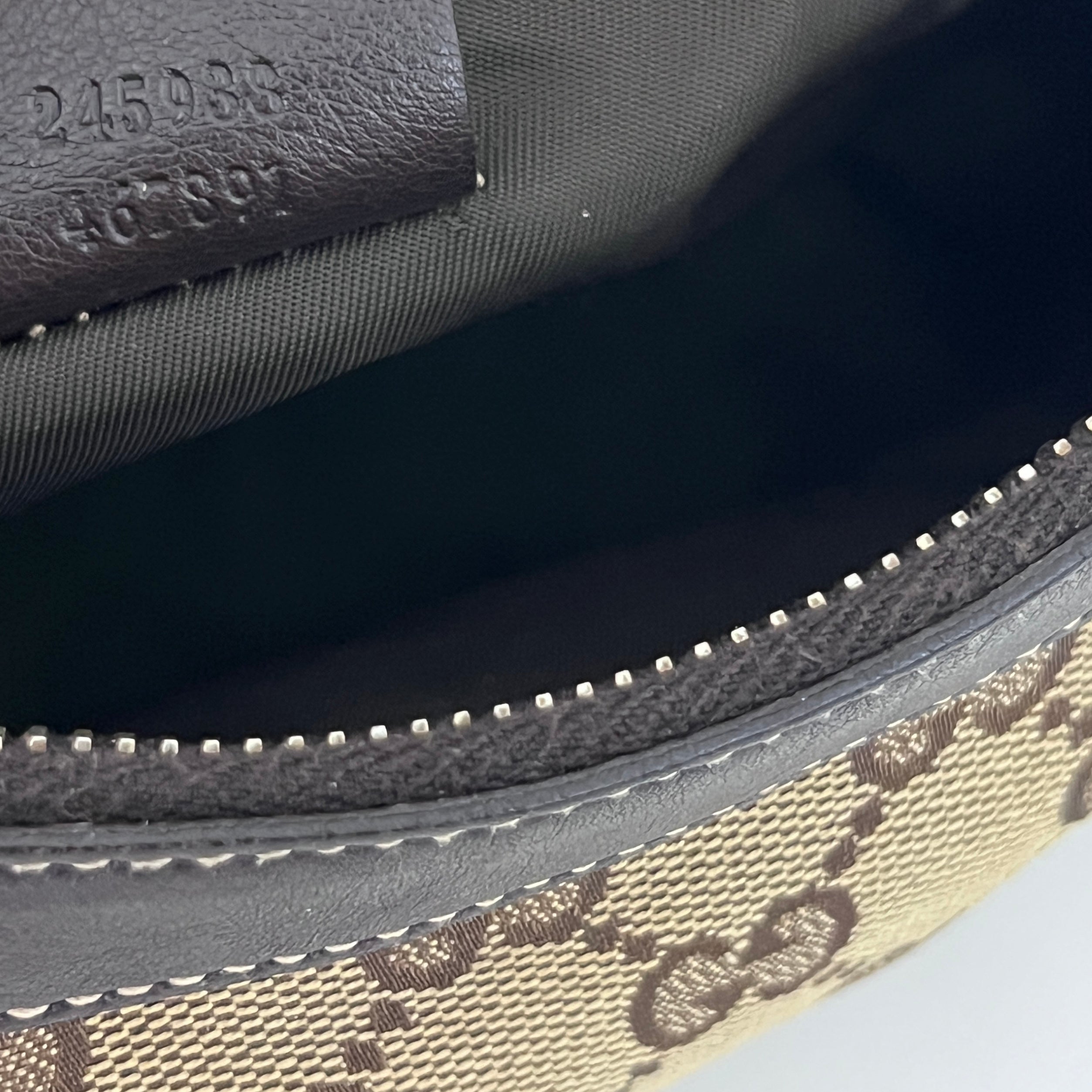 Sac GUCCI Hobo toile et cuir marron