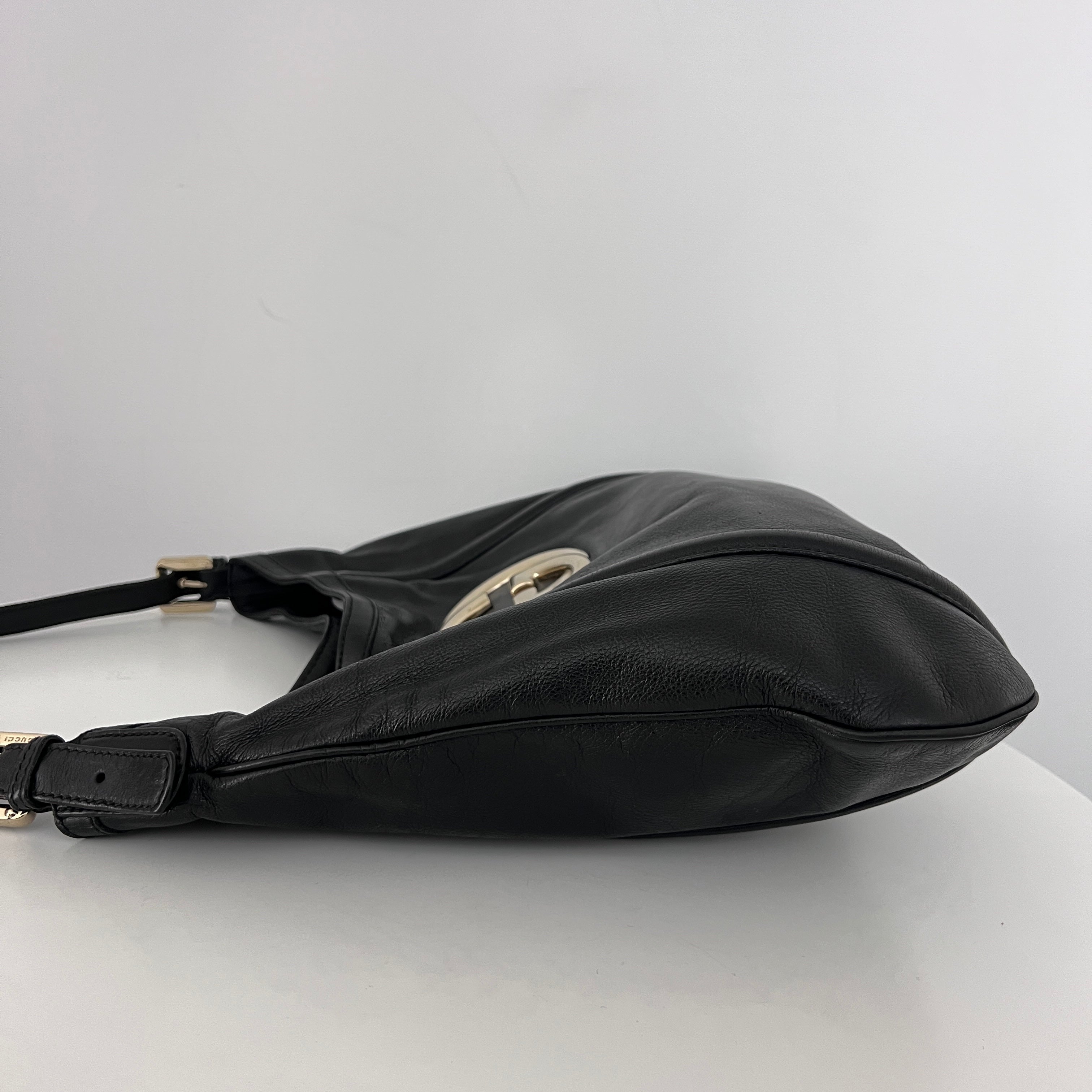 Sac GUCCI Interlocking G Britt cuir lisse noir