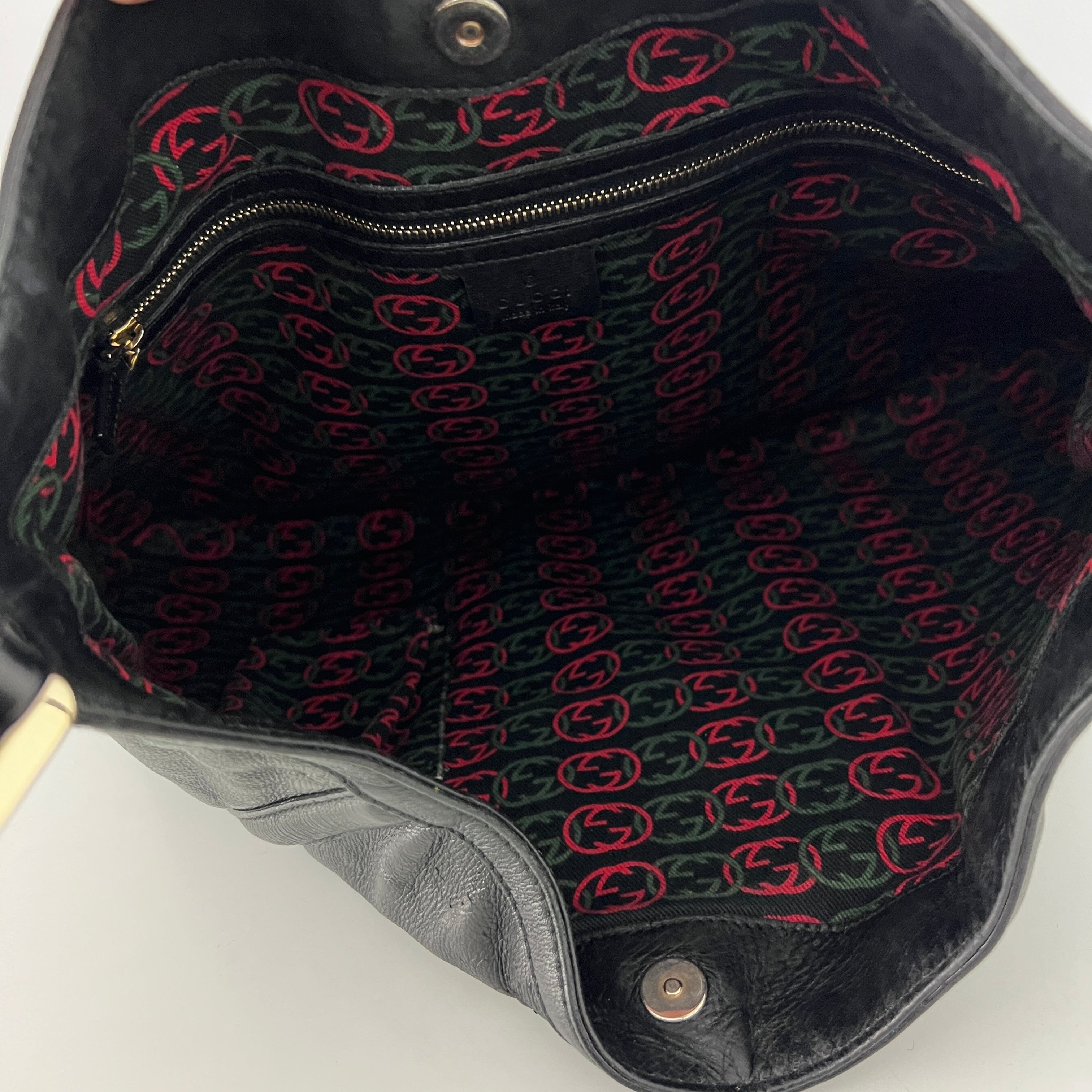 Sac GUCCI Interlocking G Britt cuir lisse noir