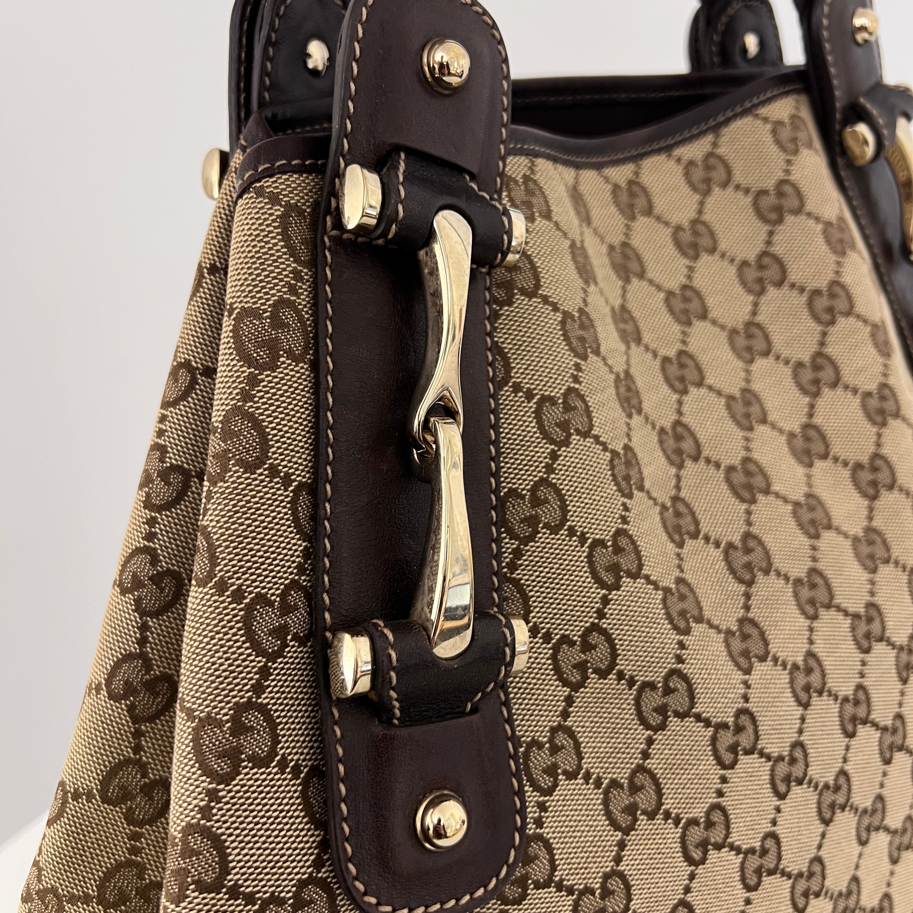 Sac GUCCI Pelham toile et cuir marron