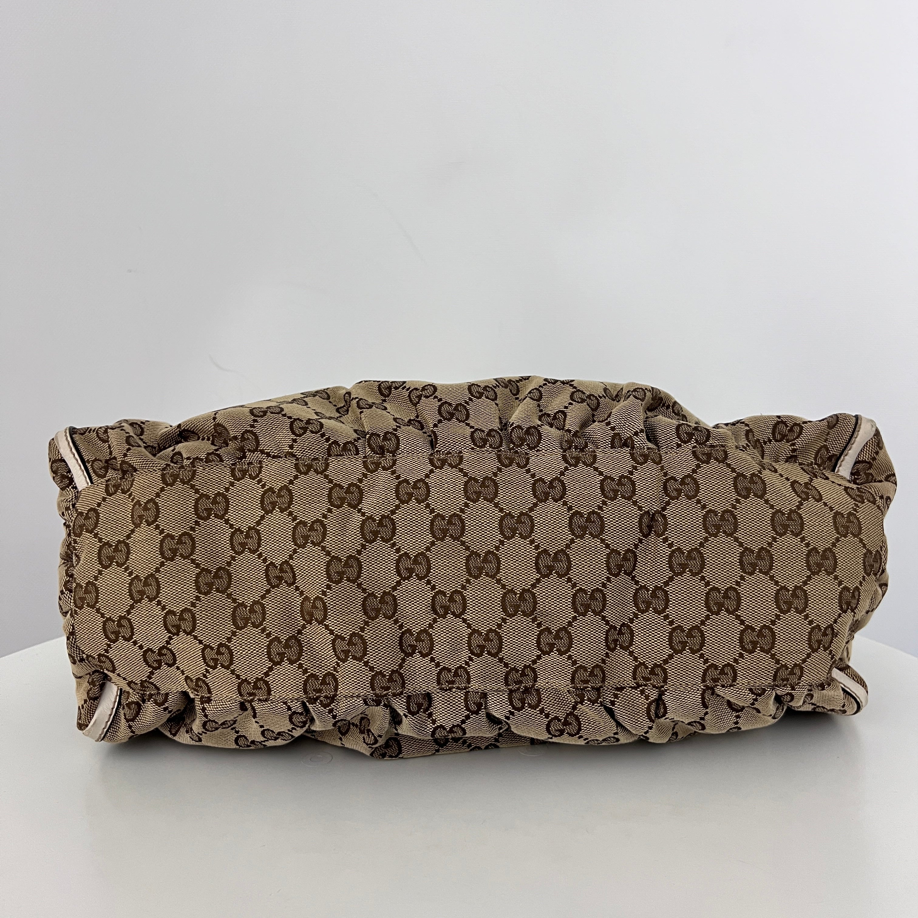 Sac GUCCI Hobo toile et cuir marron
