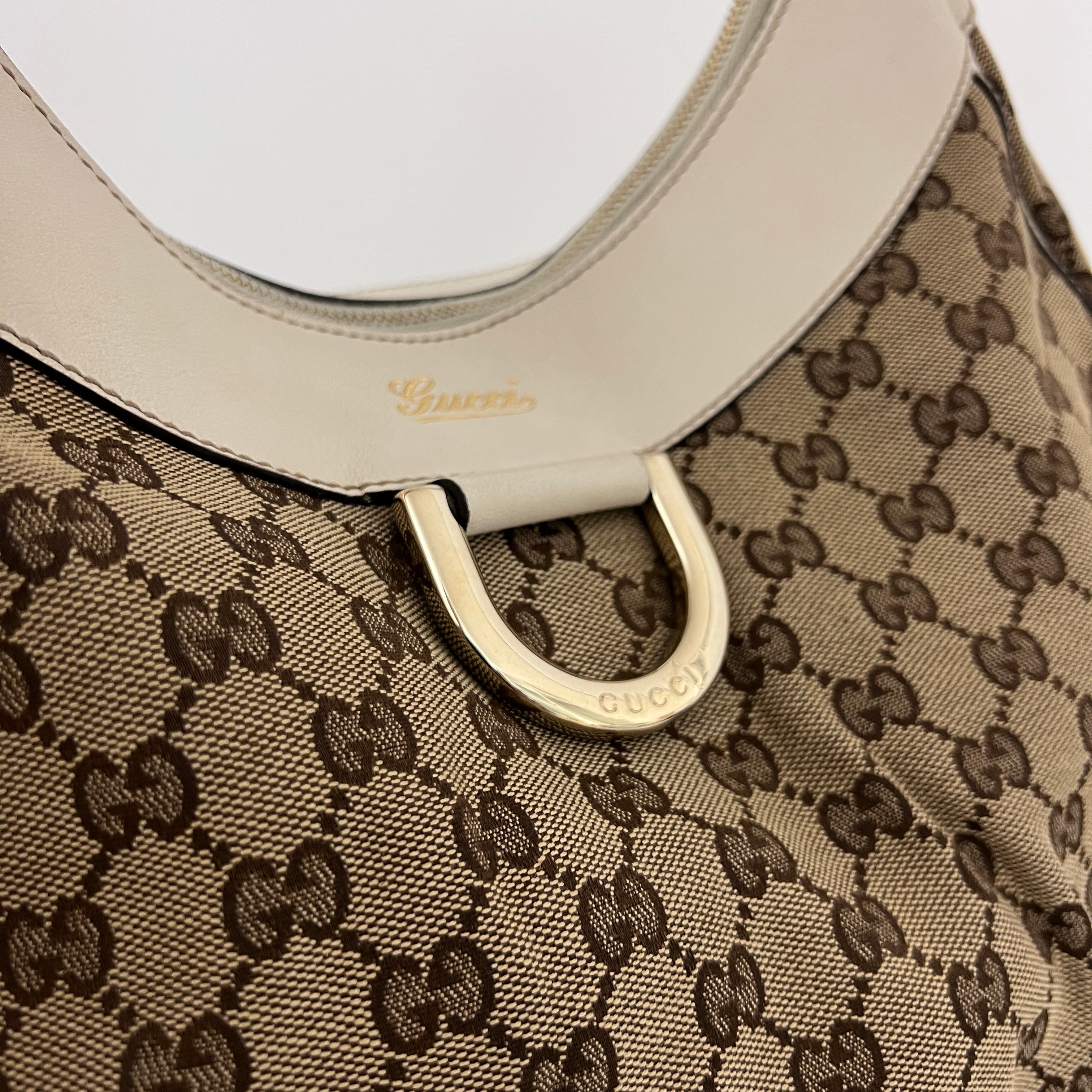 Sac GUCCI Hobo toile et cuir marron