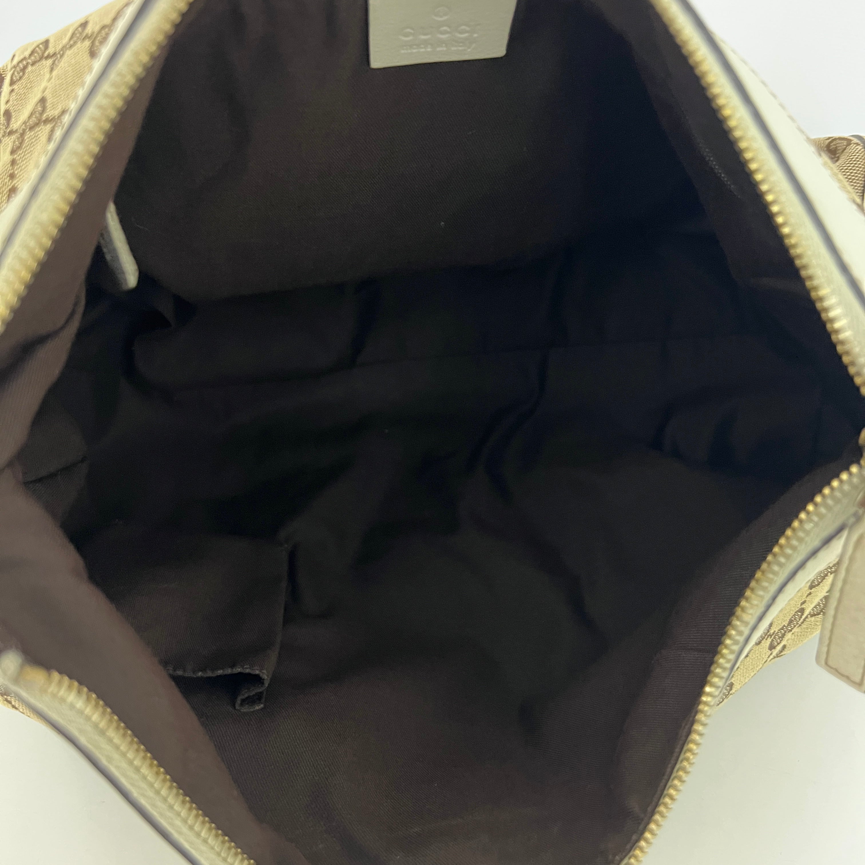 Sac GUCCI Hobo toile et cuir marron