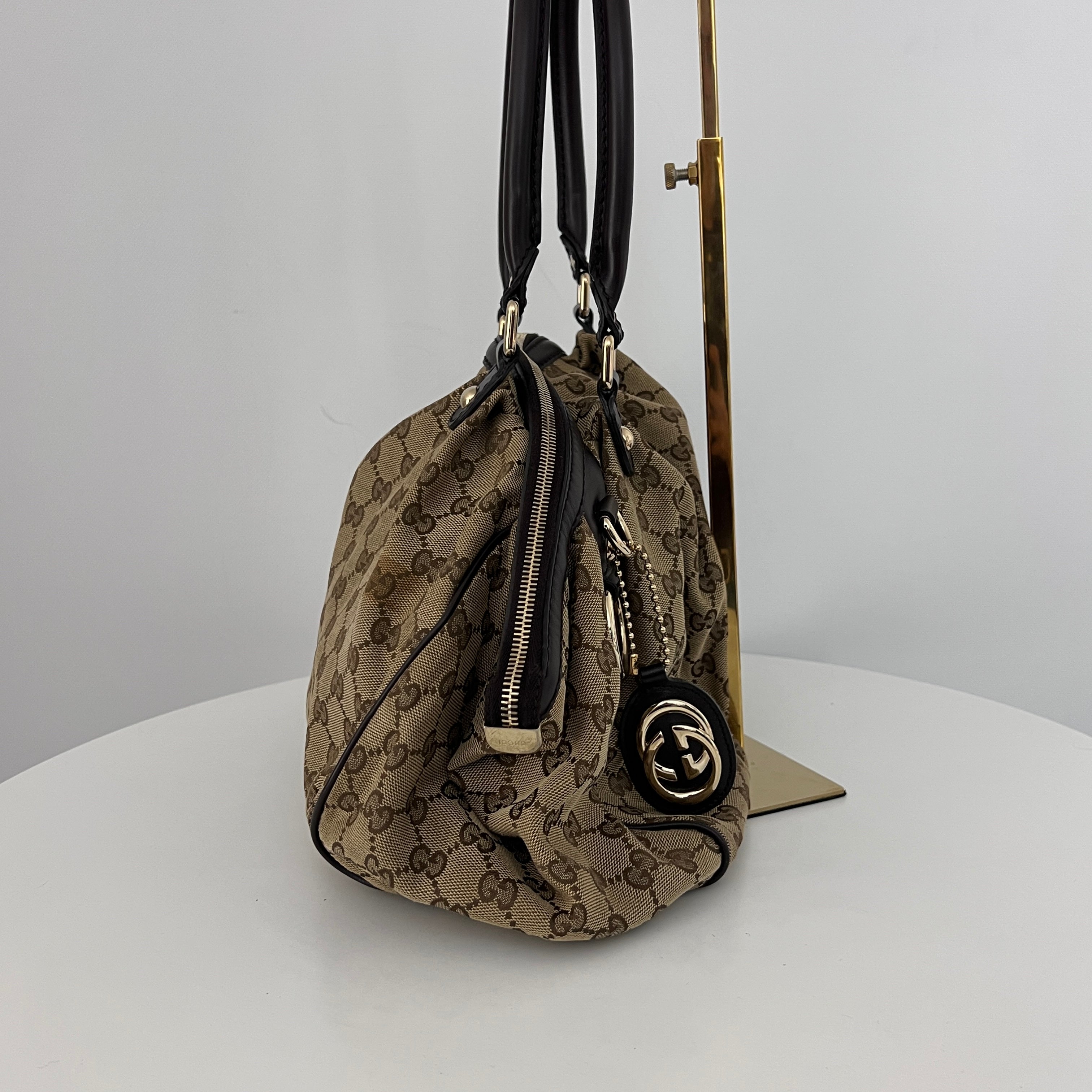 Sac GUCCI Sukey toile et cuir marron