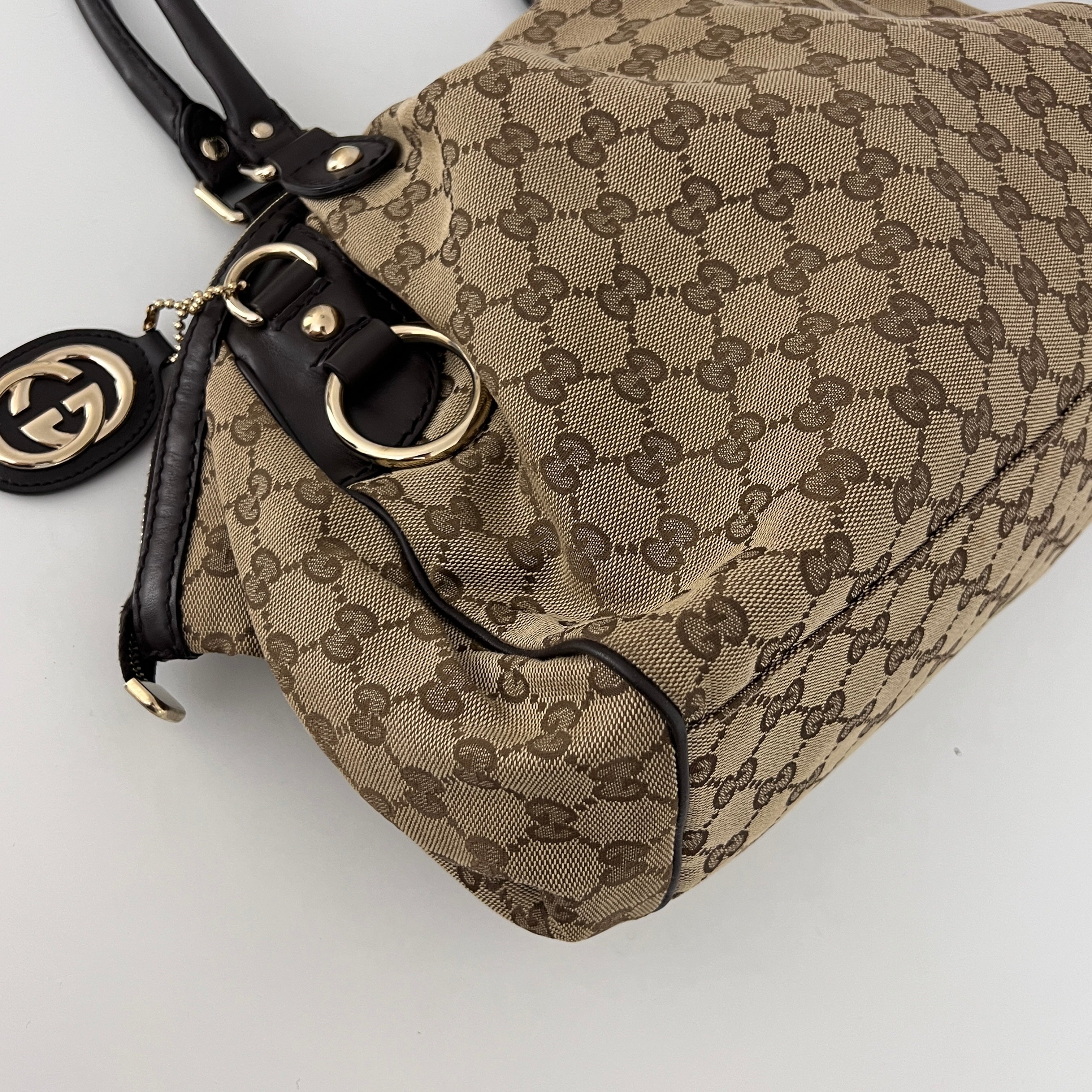 Sac GUCCI Sukey toile et cuir marron
