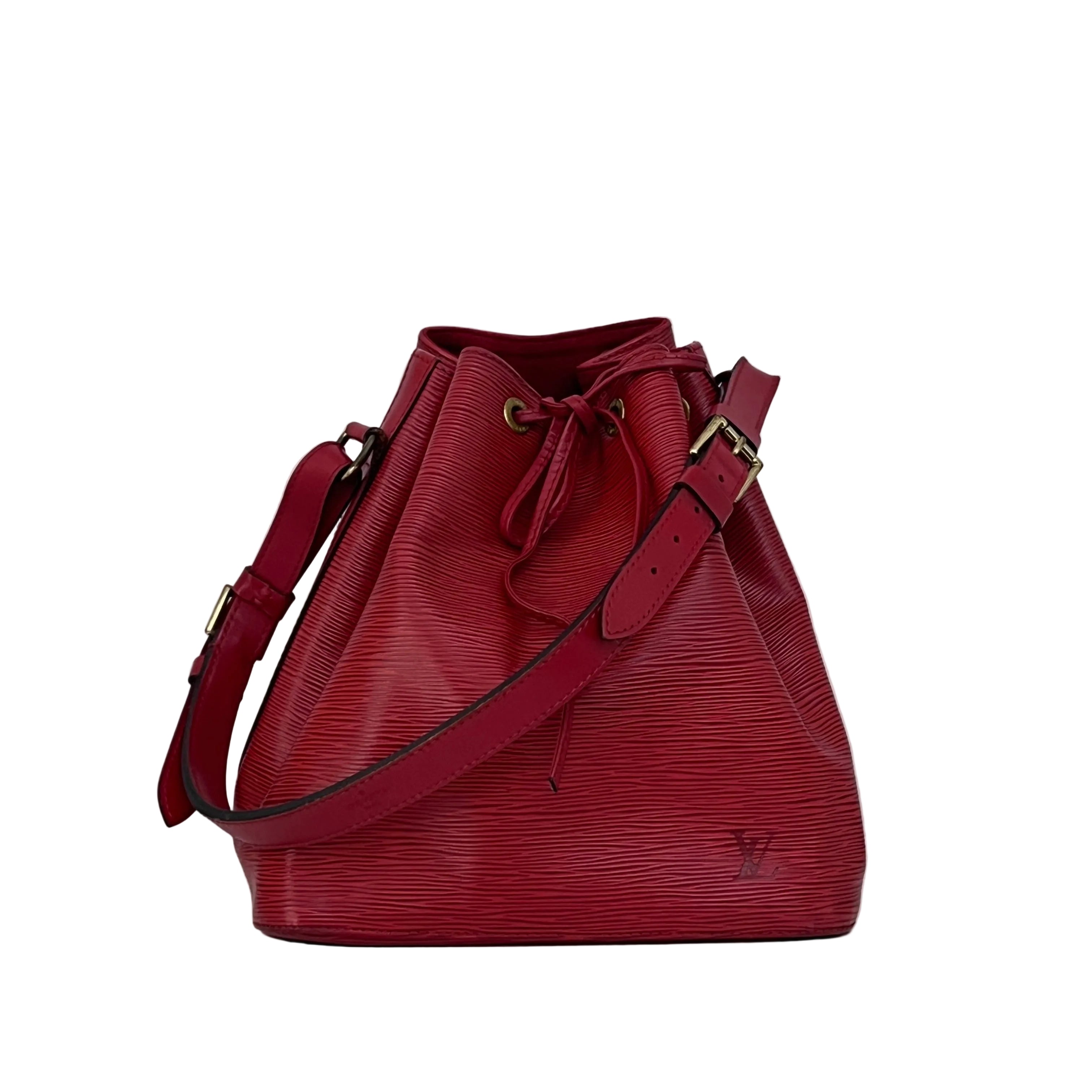 Sac LOUIS VUITTON Noé Petit cuir épi rouge vintage 1995