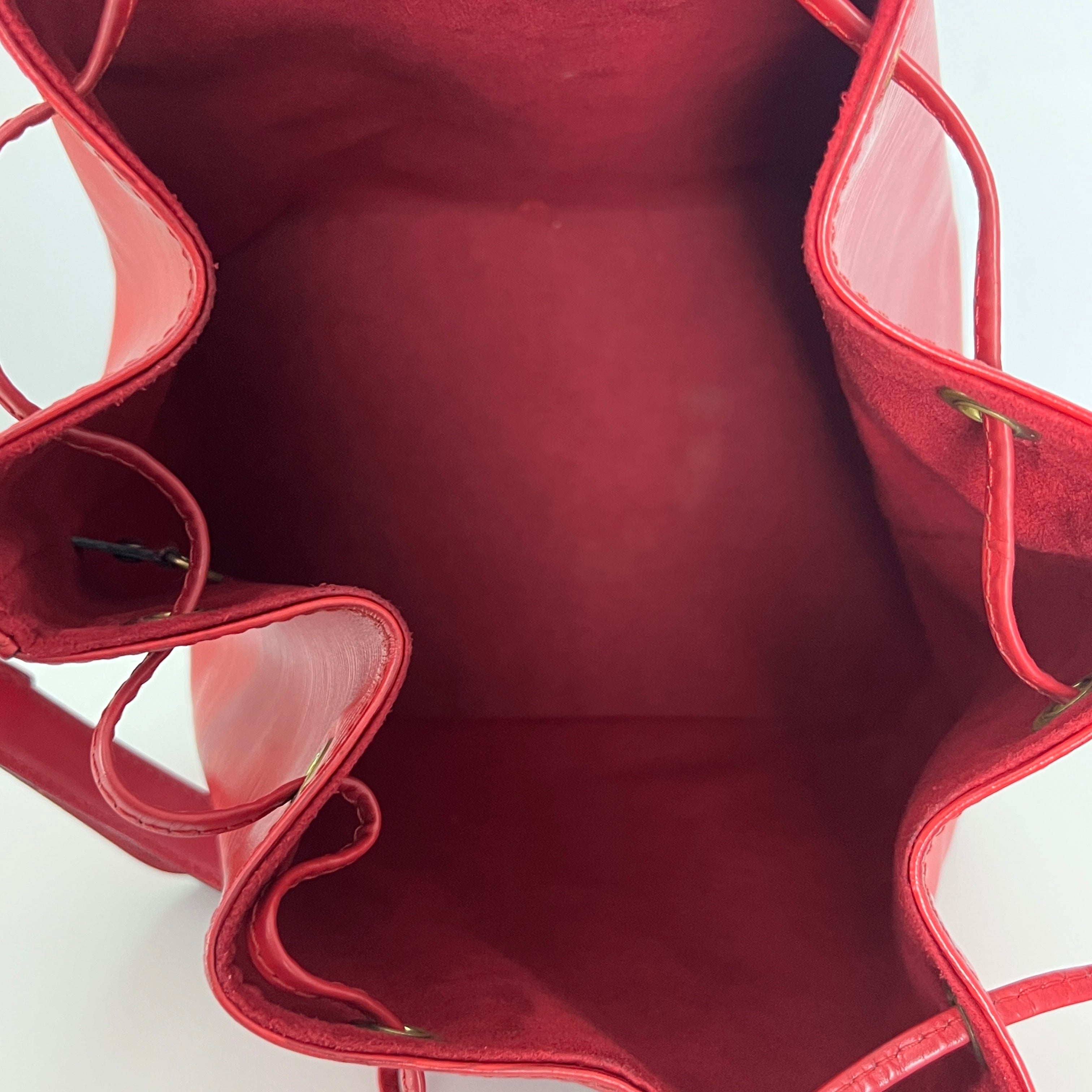 Sac LOUIS VUITTON Noé Petit cuir épi rouge vintage 1995