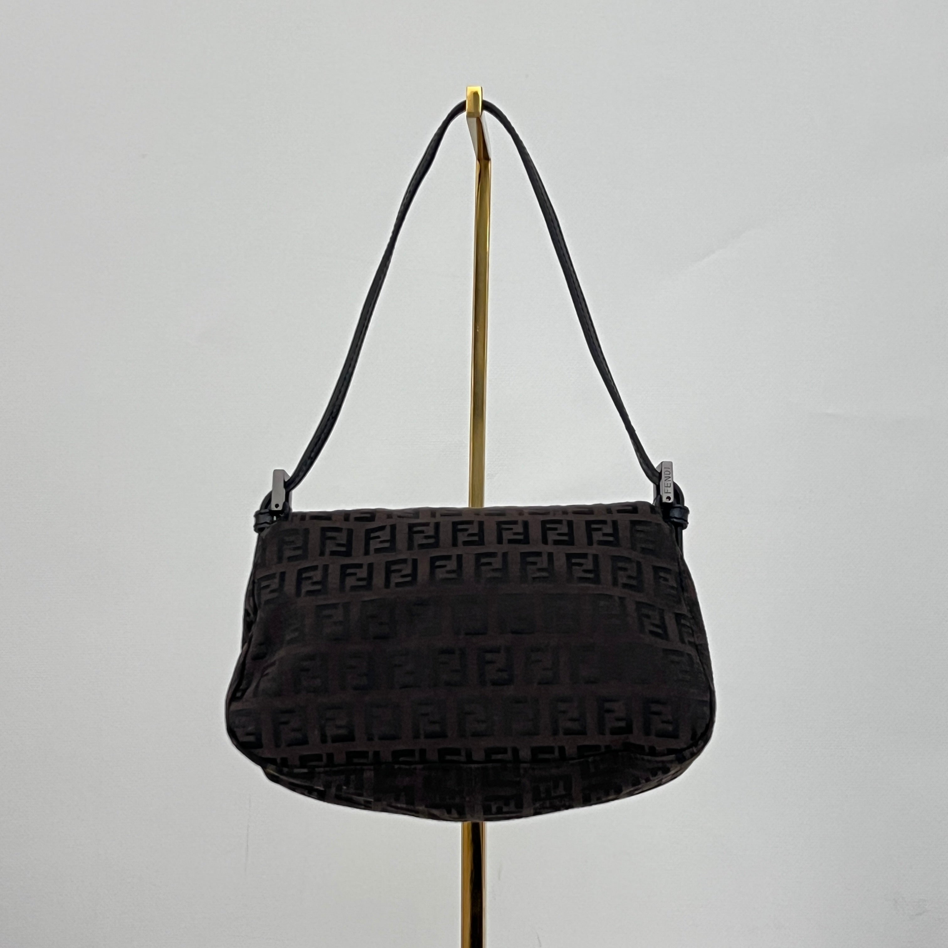 Sac FENDI Mini Mamma toile et cuir marron