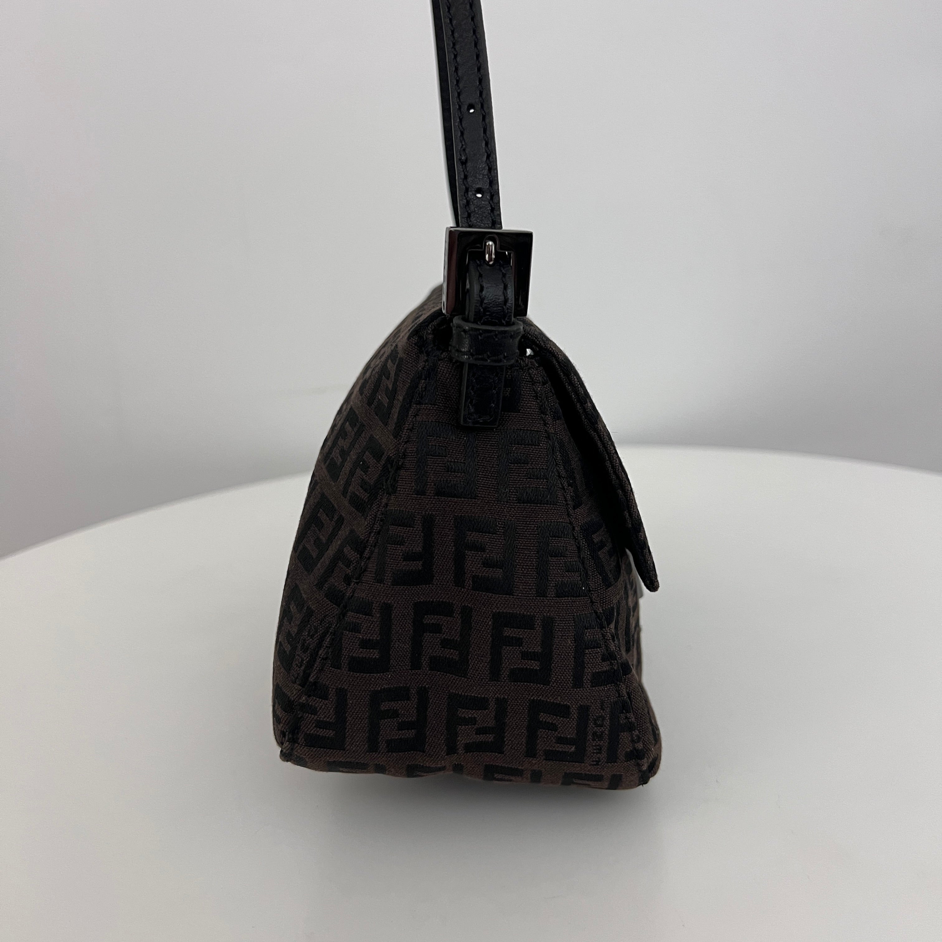 Sac FENDI Mini Mamma toile et cuir marron