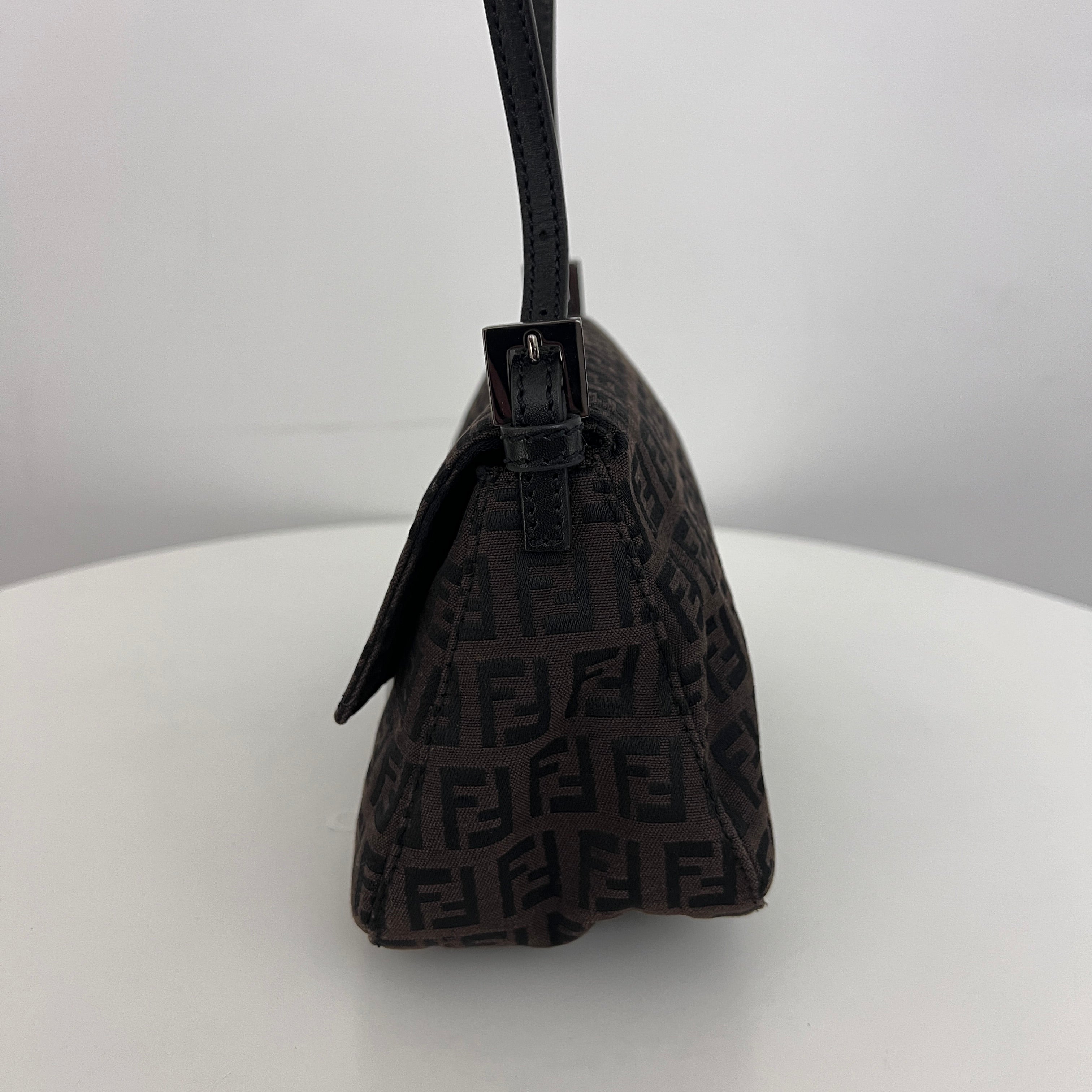 Sac FENDI Mini Mamma toile et cuir marron
