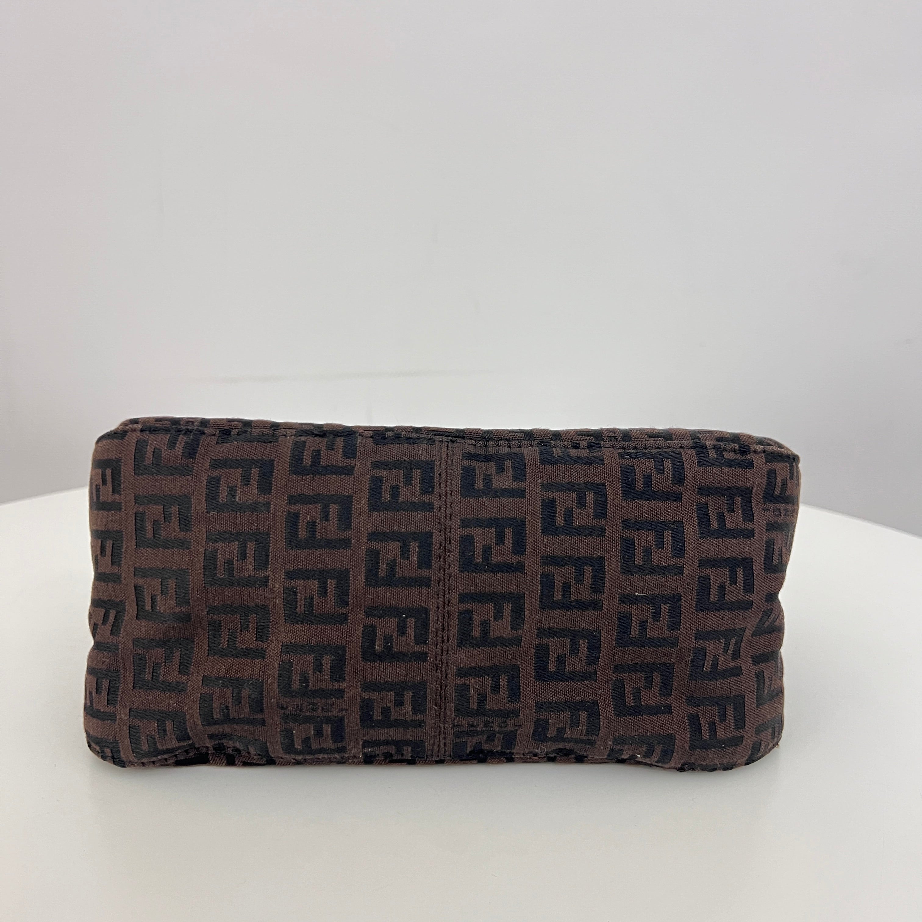Sac FENDI Mini Mamma toile et cuir marron
