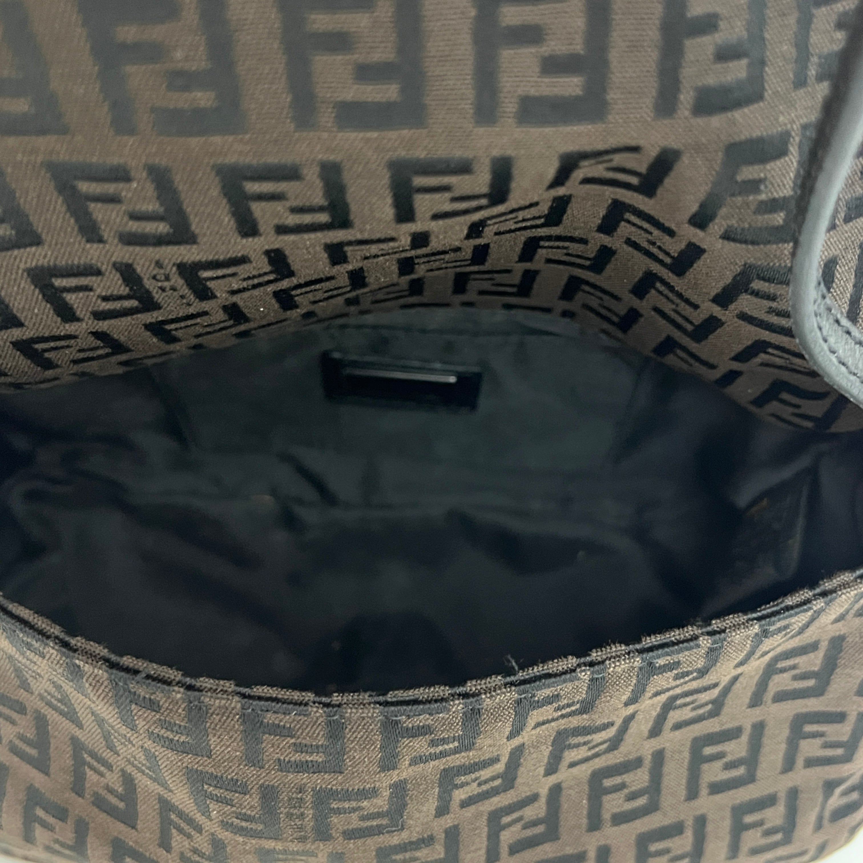 Sac FENDI Mini Mamma toile et cuir marron