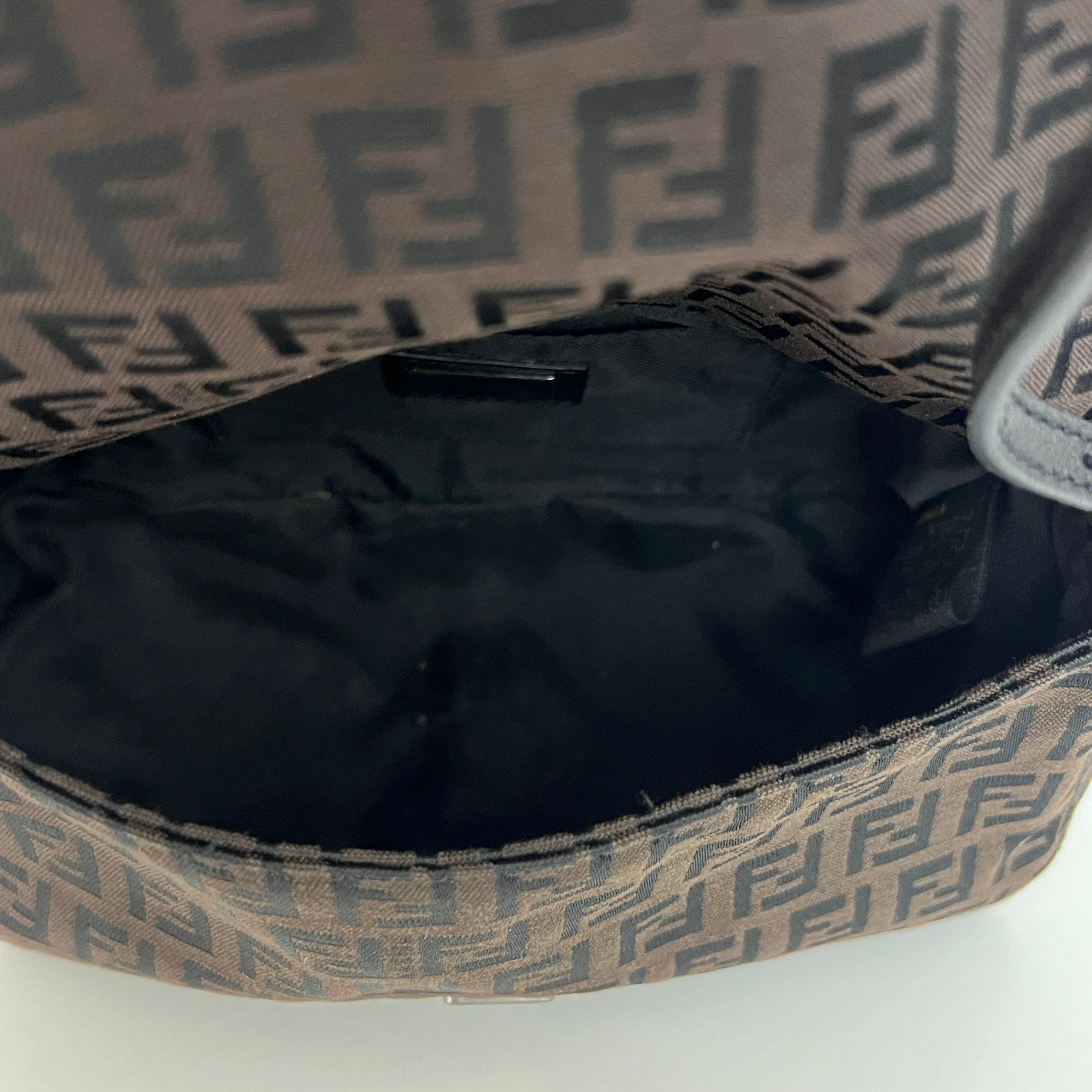 Sac FENDI Mini Mamma toile et cuir marron