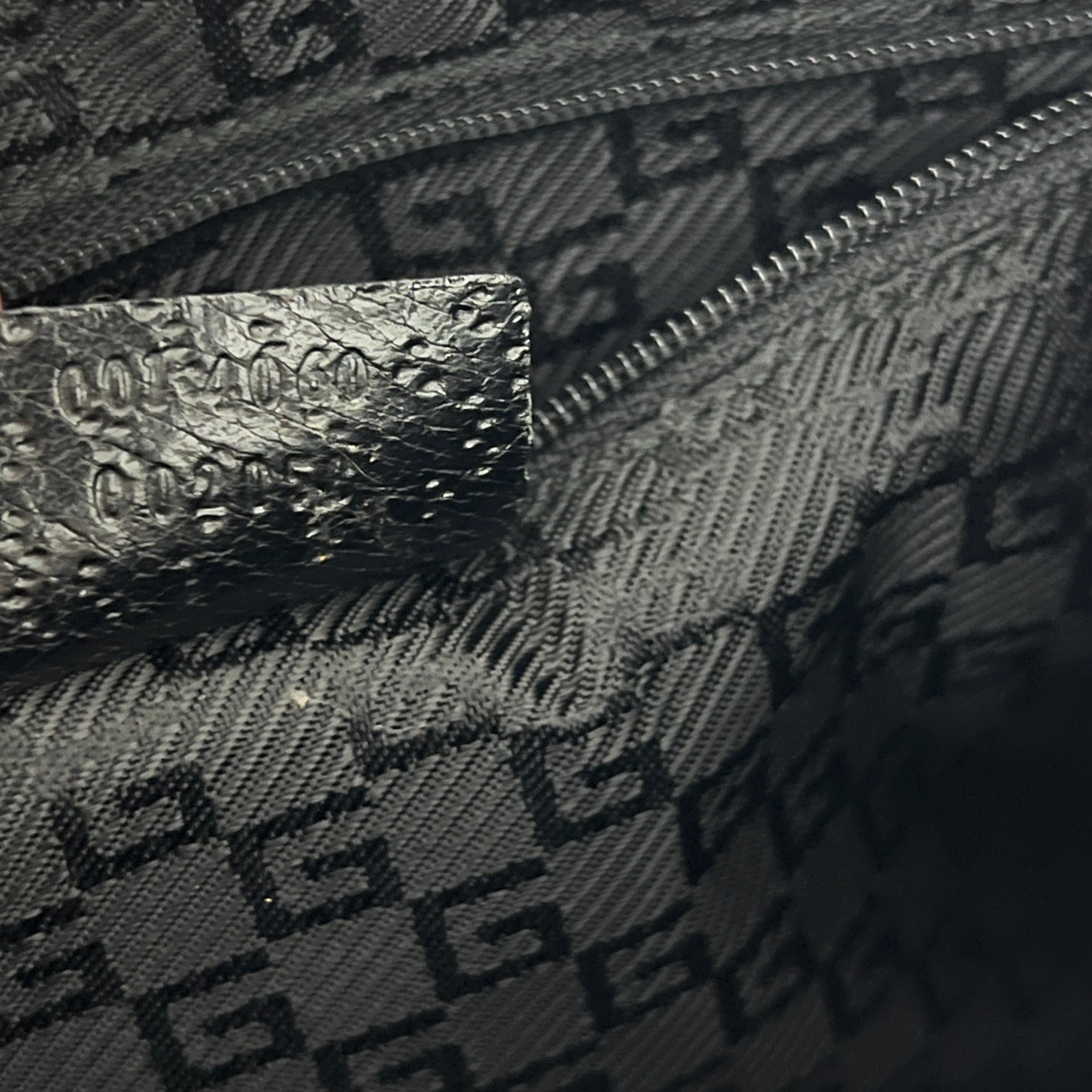Sac GUCCI Jackie Bamboo toile et cuir noir