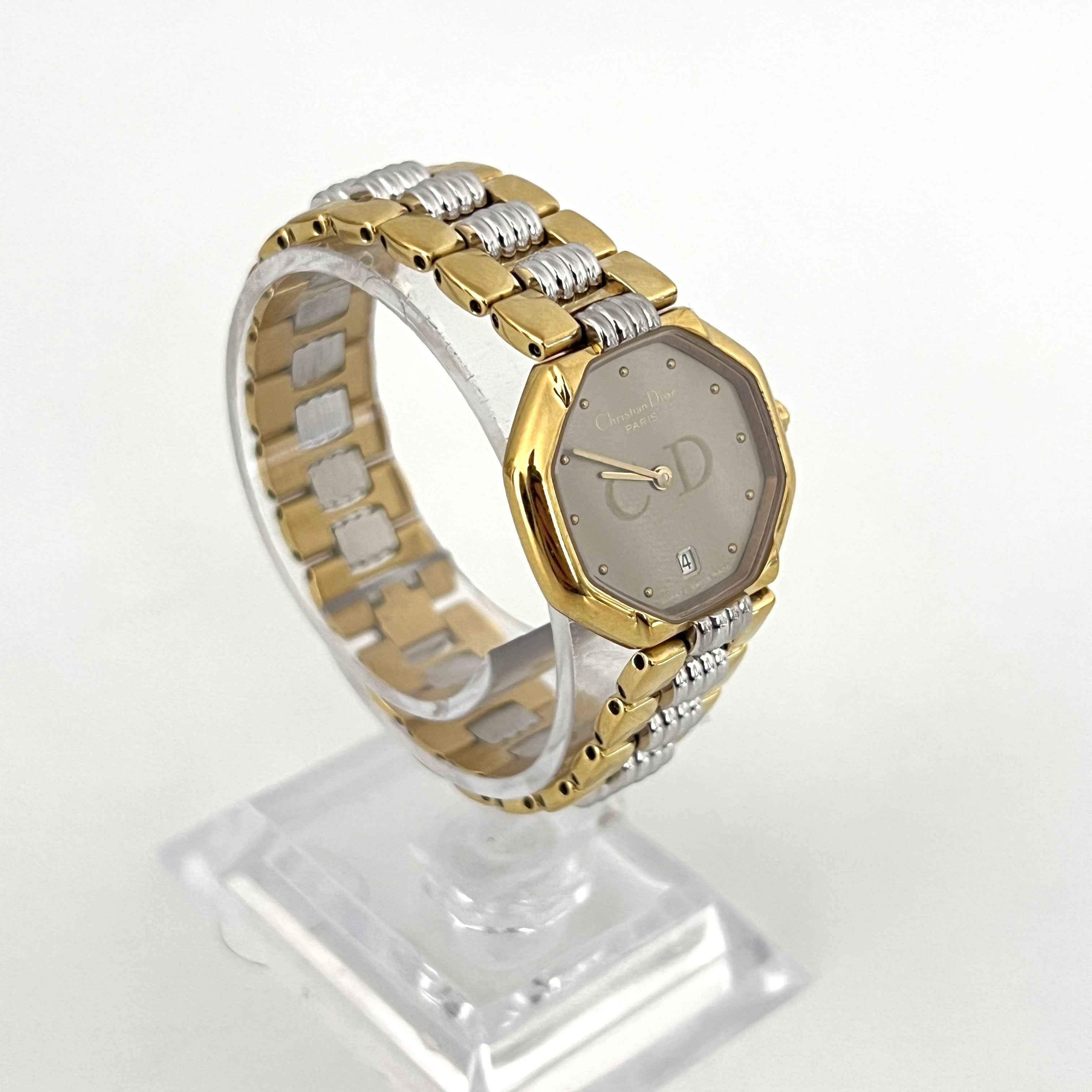 Montre DIOR Octagon plaqué or doré