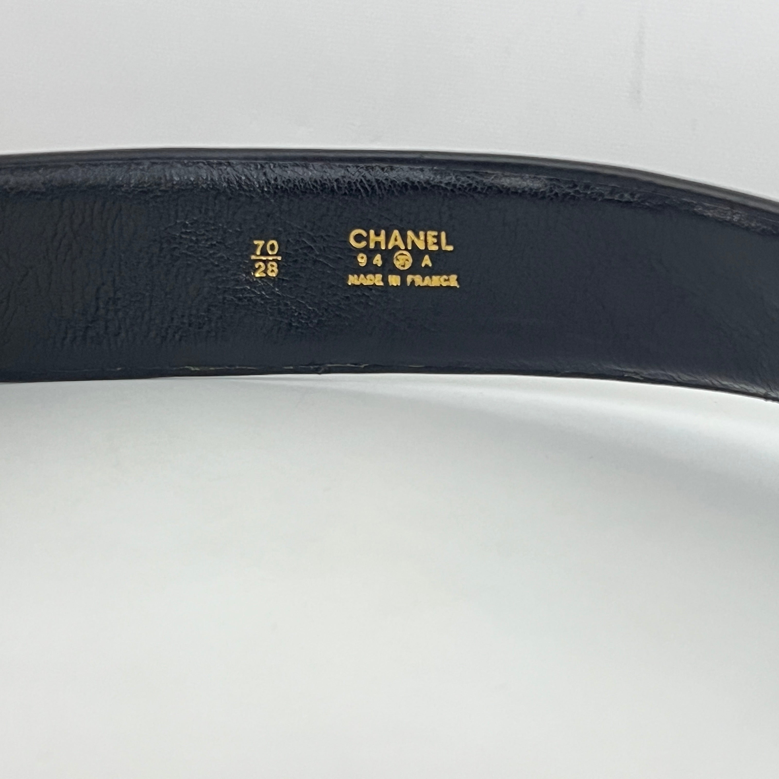 Ceinture CHANEL Chain Bag cuir matelassé noir Circa 1990