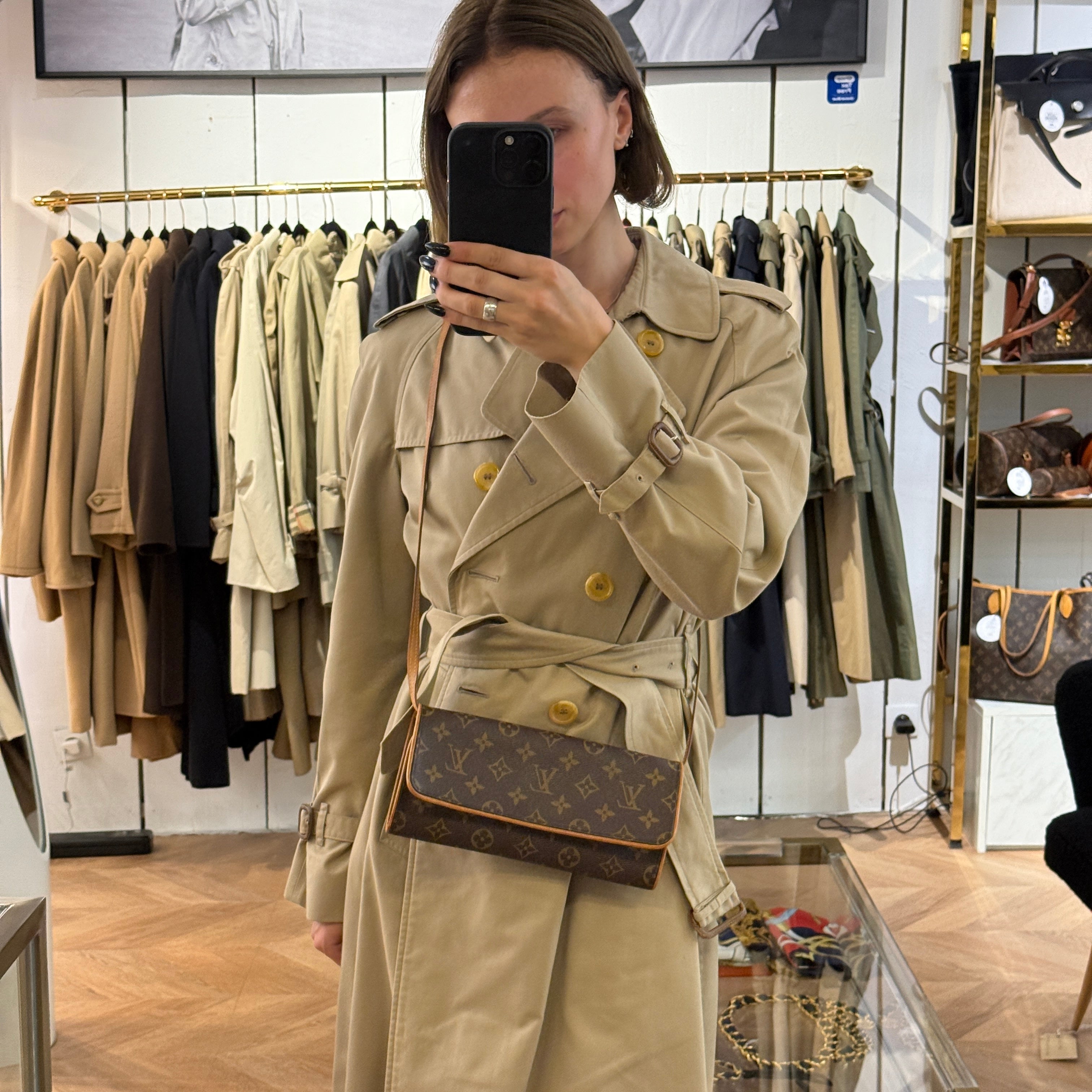 Sac à bandoulière LOUIS VUITTON Twin GM toile et cuir marron vintage 2000
