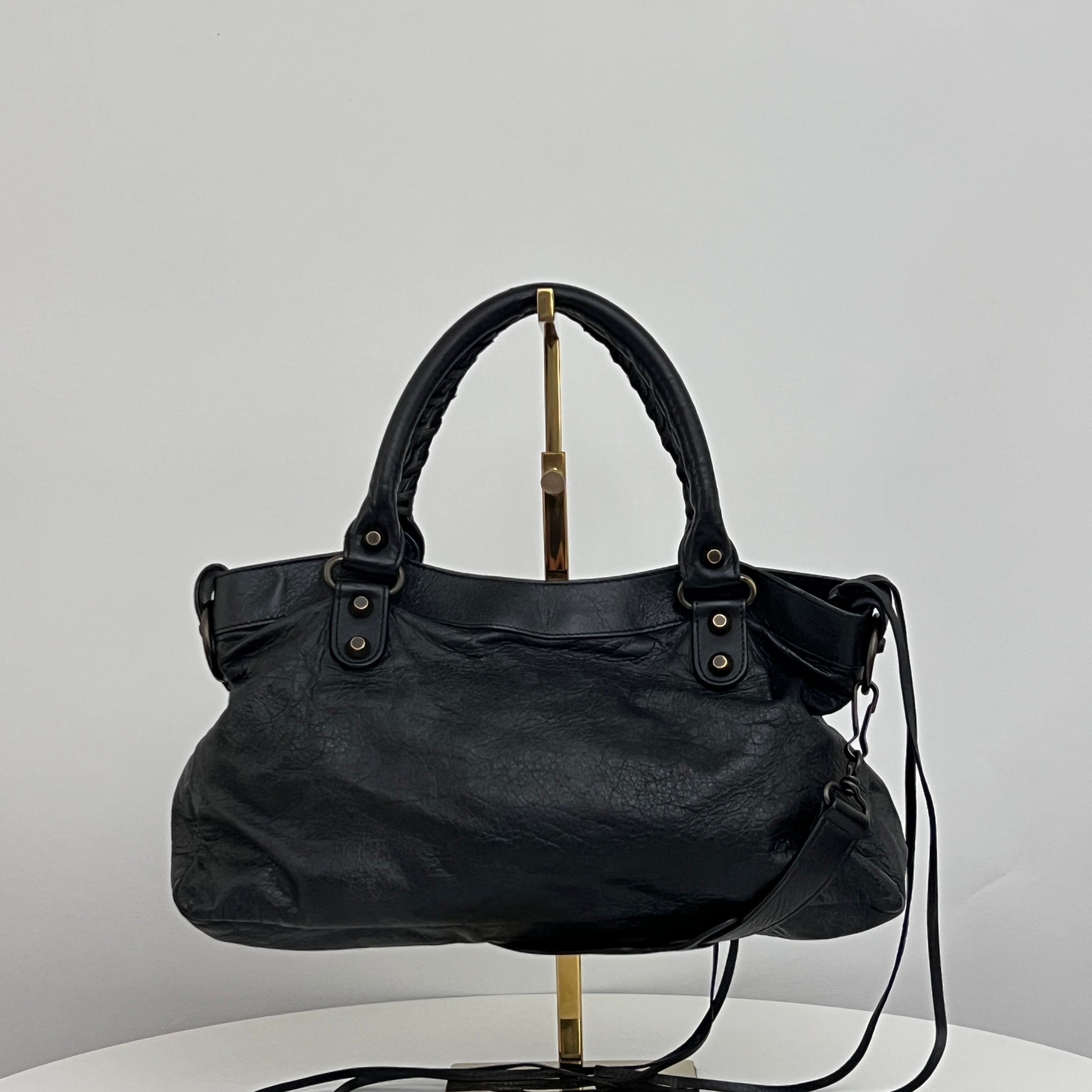Sac BALENCIAGA The First cuir lisse noir