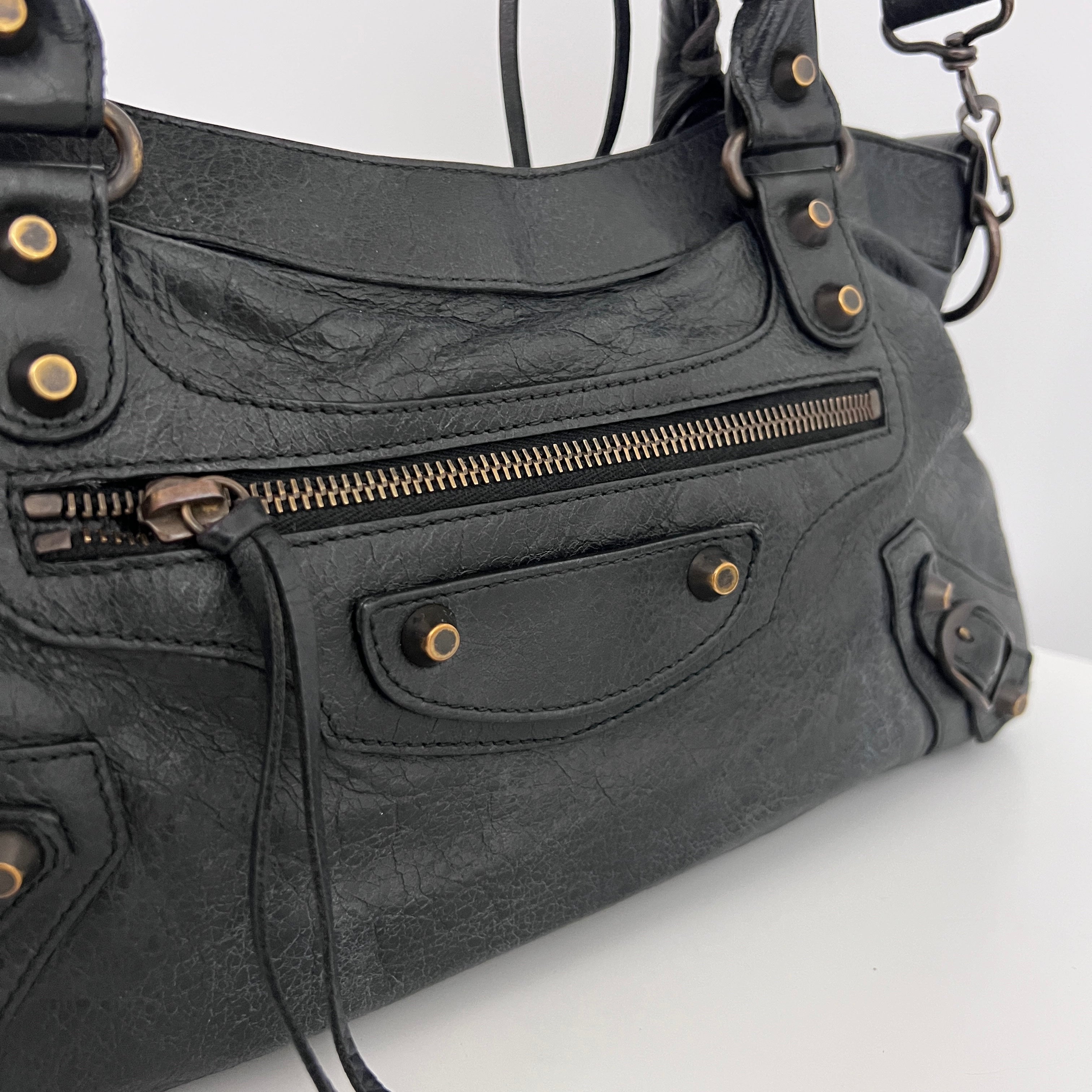 Sac BALENCIAGA The First cuir lisse noir
