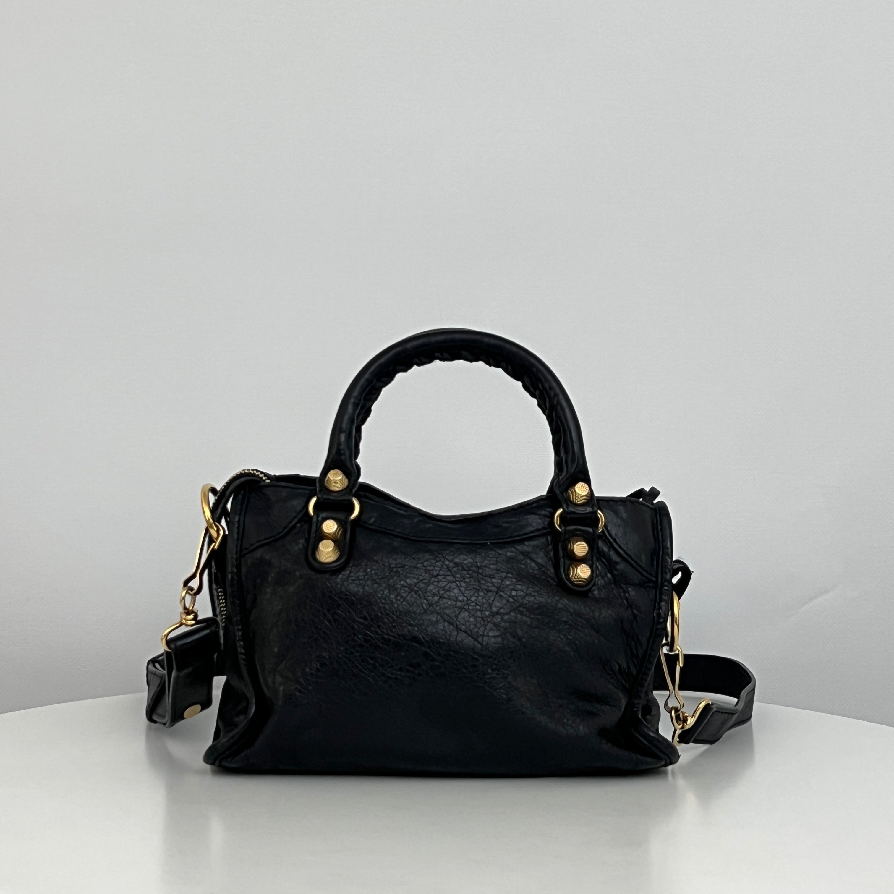 Sac BALENCIAGA Giant Mini City cuir lisse noir