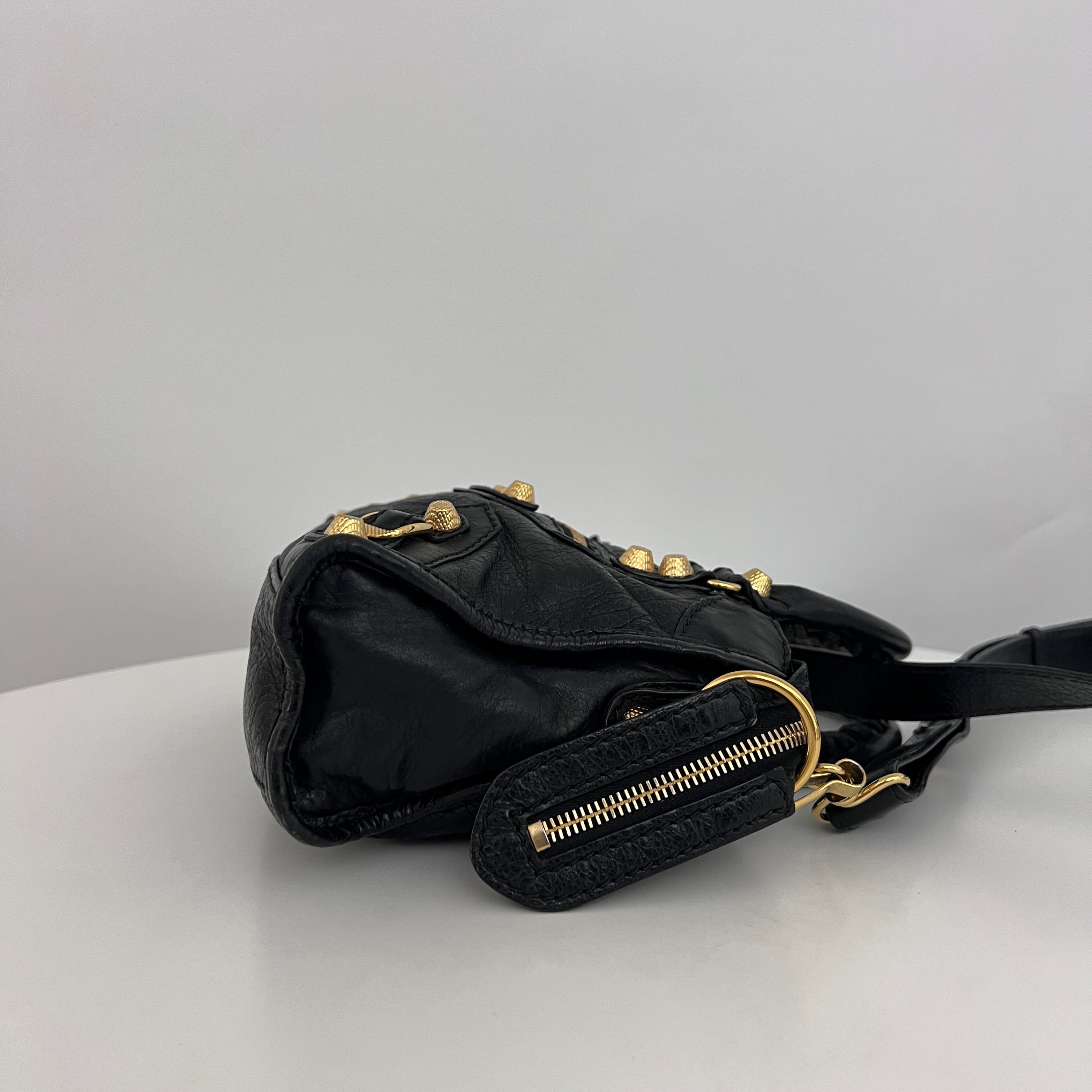 Sac BALENCIAGA Giant Mini City cuir lisse noir