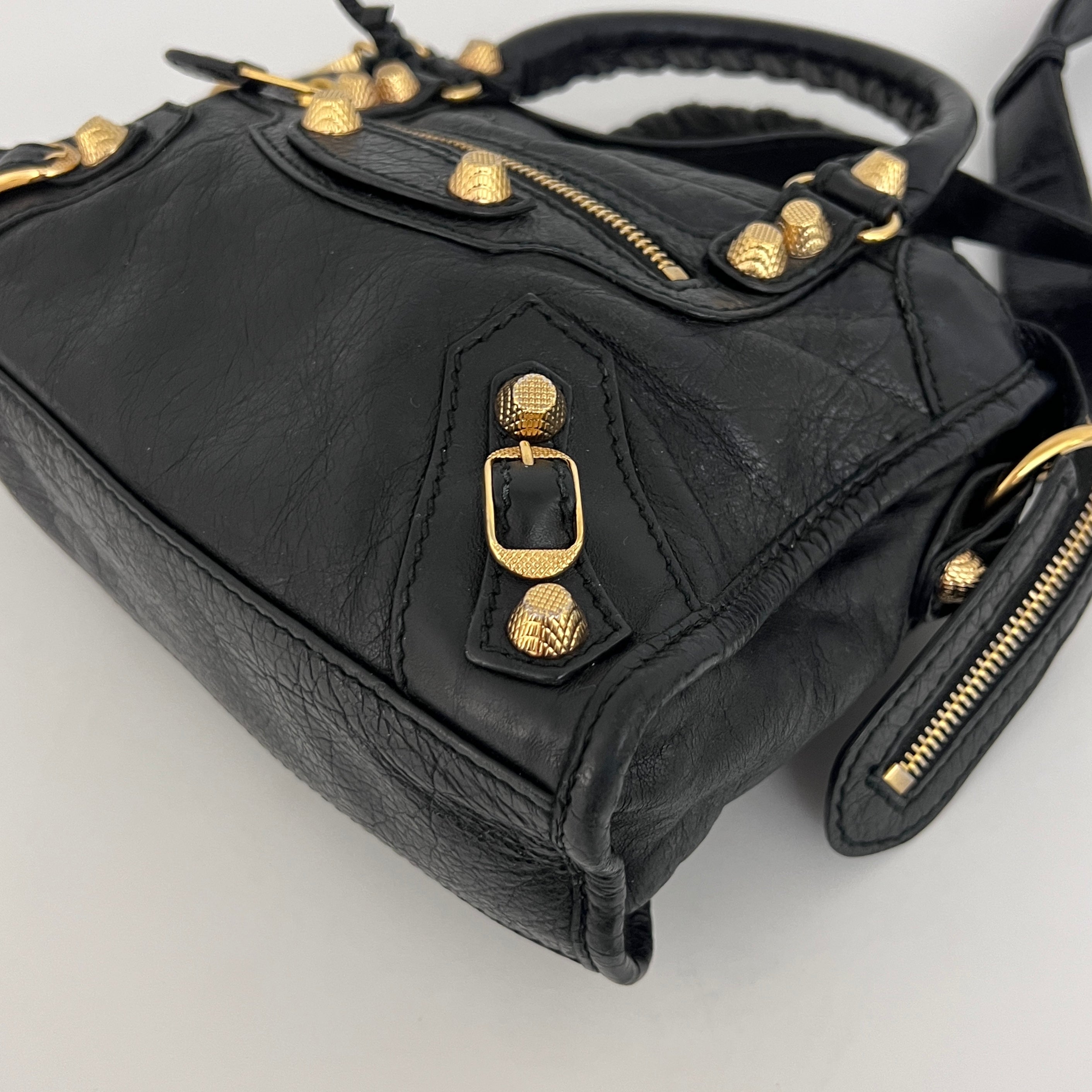 Sac BALENCIAGA Giant Mini City cuir lisse noir