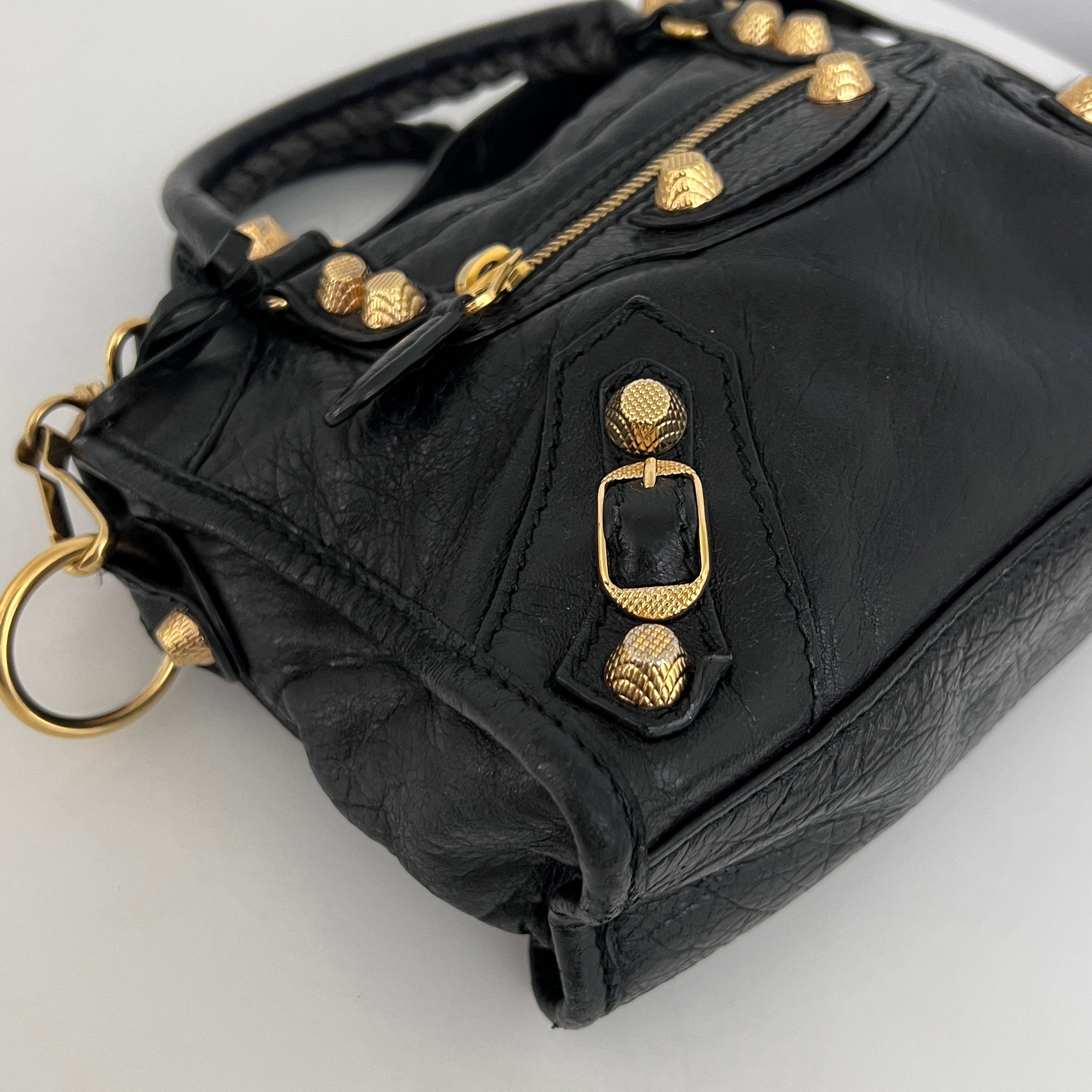 Sac BALENCIAGA Giant Mini City cuir lisse noir