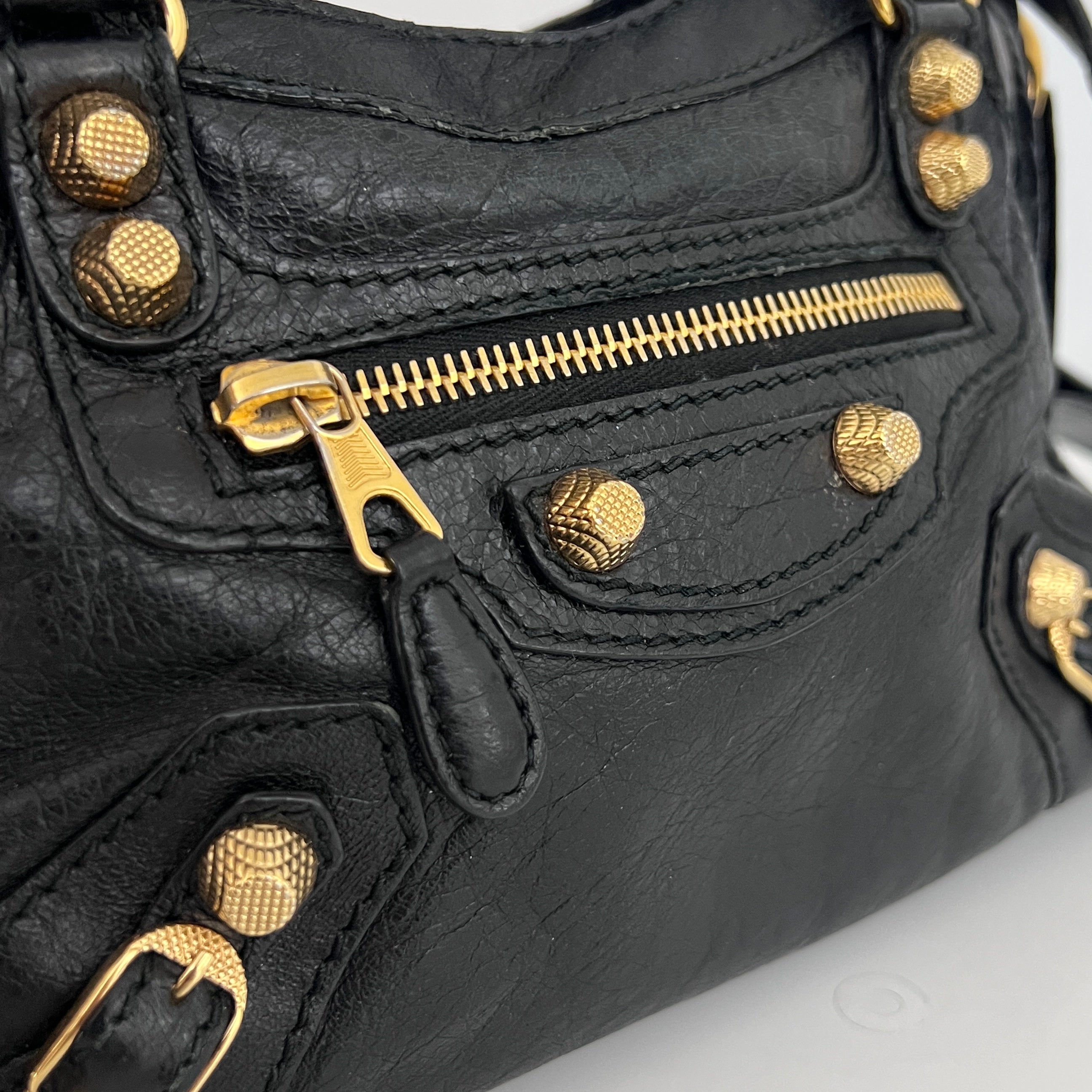 Sac BALENCIAGA Giant Mini City cuir lisse noir