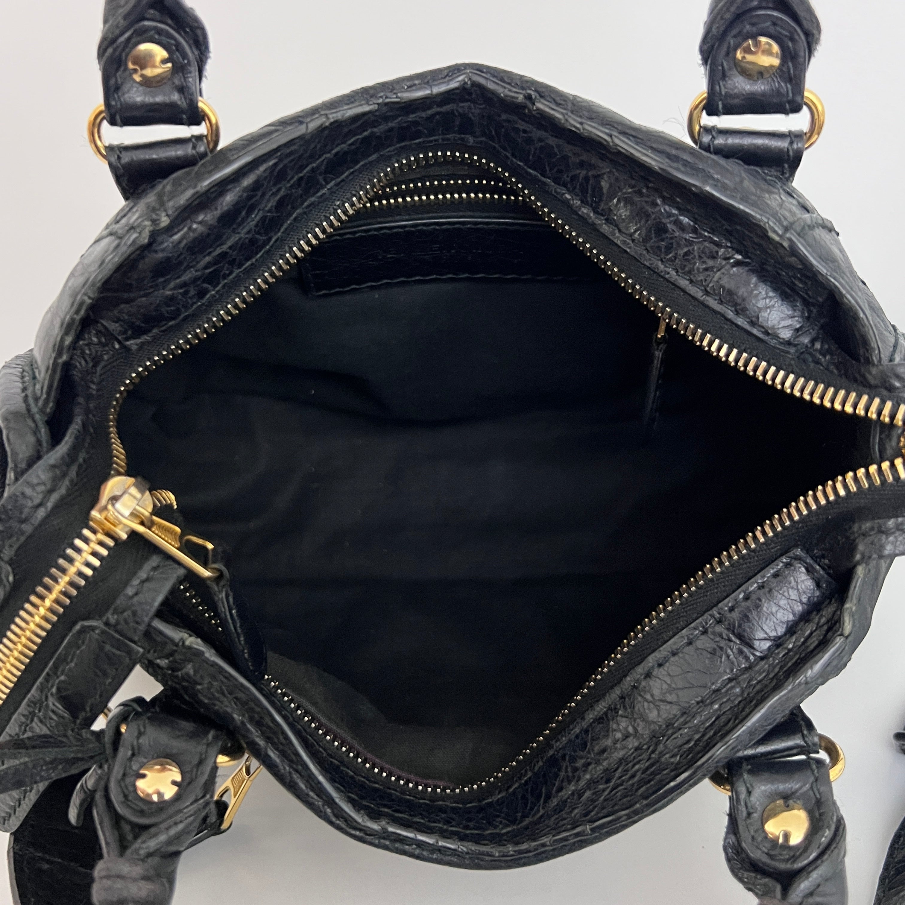 Sac BALENCIAGA Giant Mini City cuir lisse noir