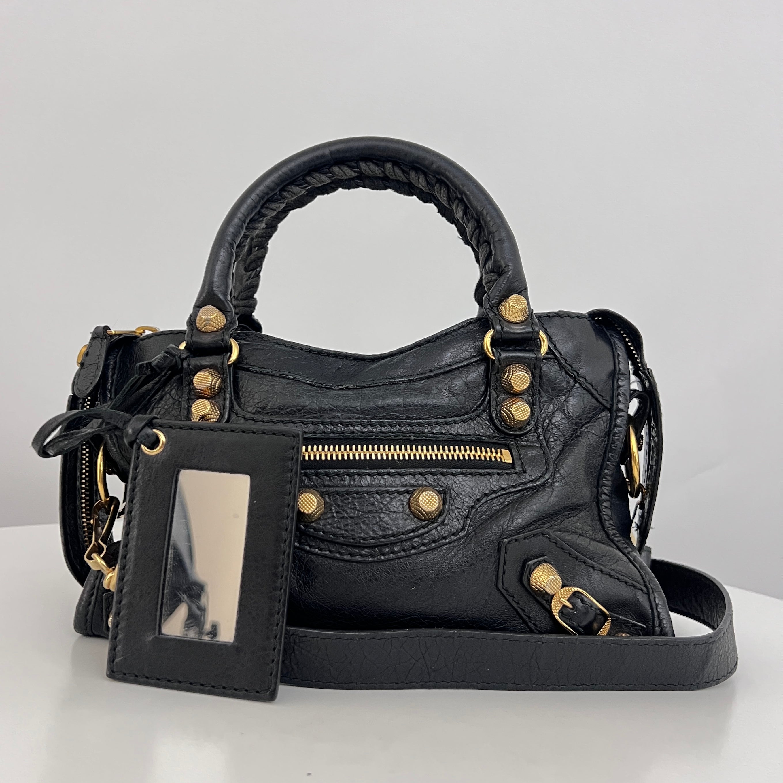 Sac BALENCIAGA Giant Mini City cuir lisse noir