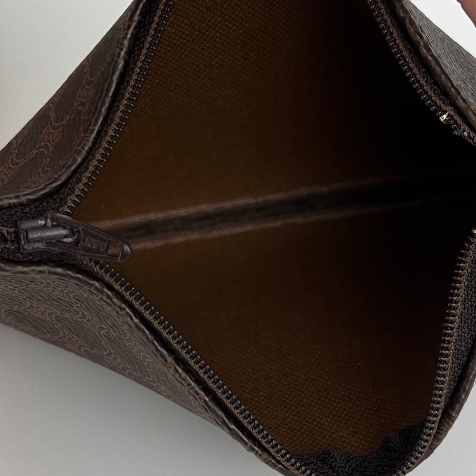 Sac CELINE Seau toile et cuir marron