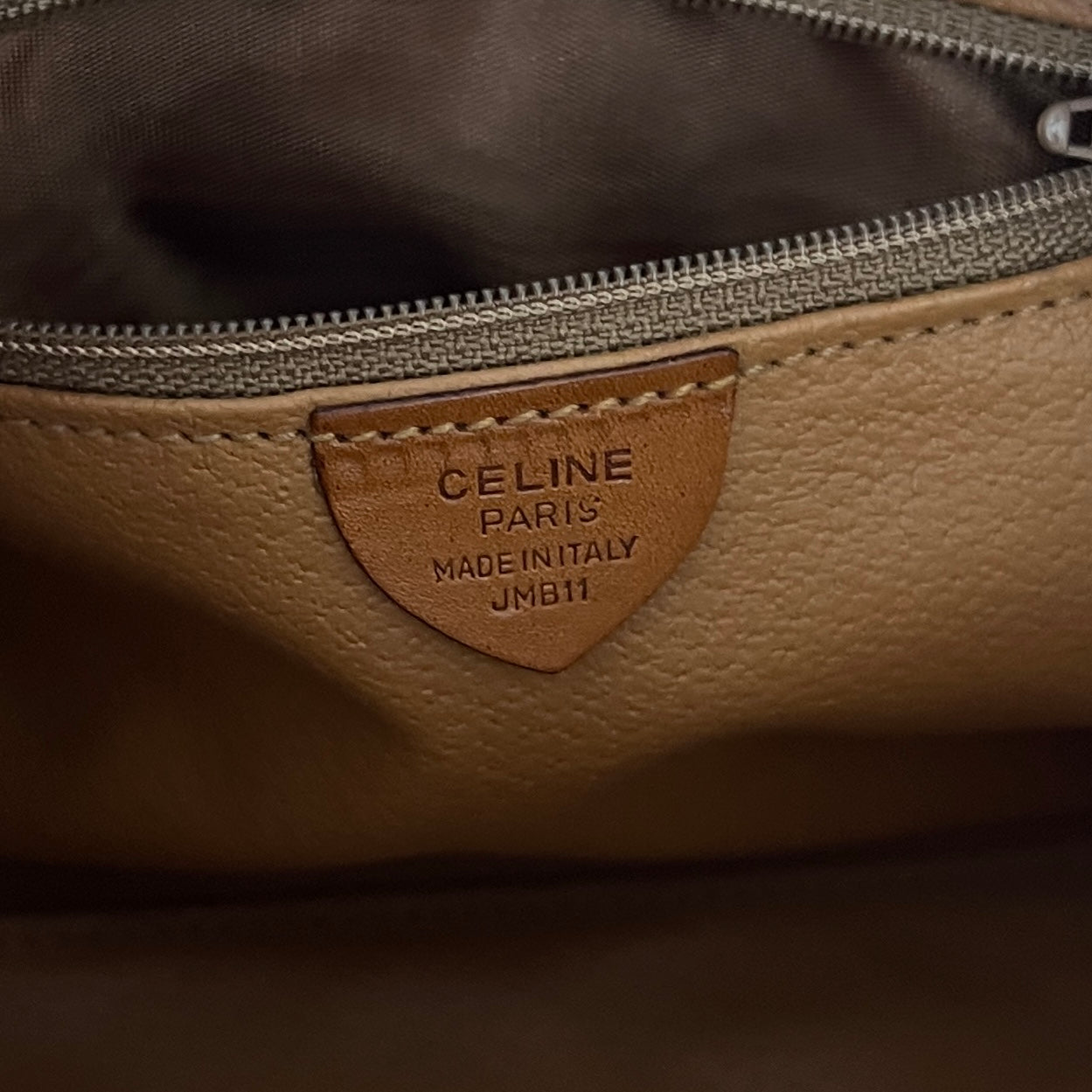 Sac CELINE Mini Boston toile et cuir marron