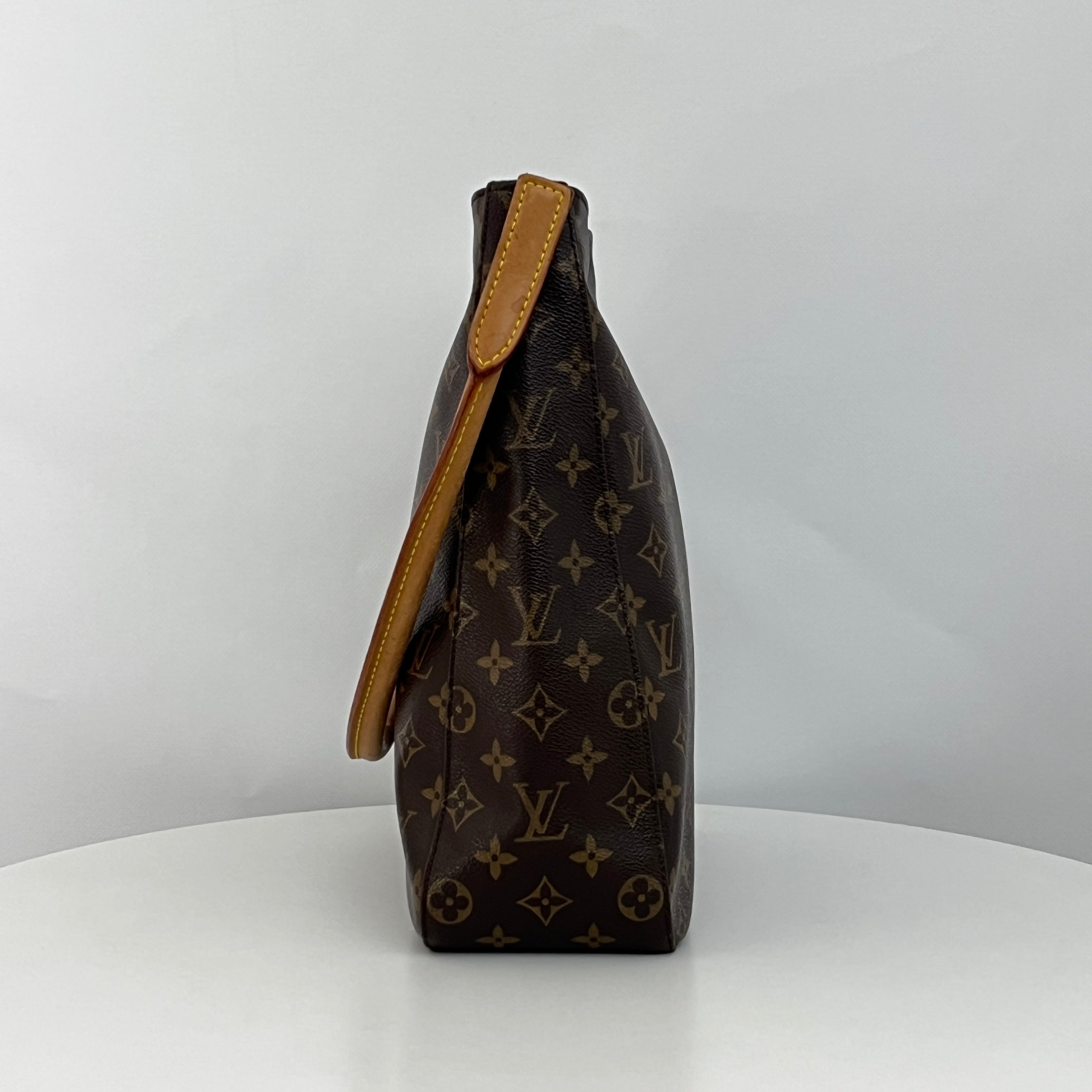 Sac LOUIS VUITTON Looping GM toile et cuir marron vintage 2001